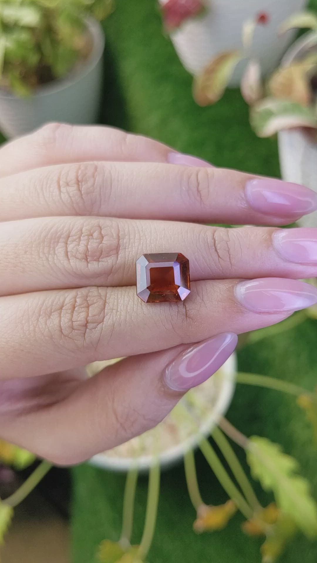 6.72 Ct. Reddish Orange Hessonite Garnet from Madagascar Size Video
