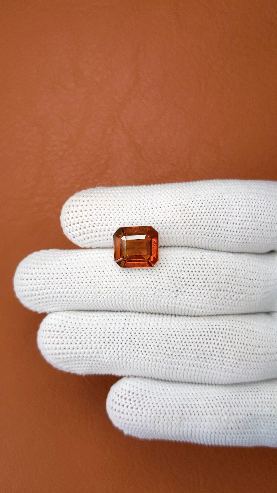 6.72 Ct. Reddish Orange Hessonite Garnet from Madagascar Size Video