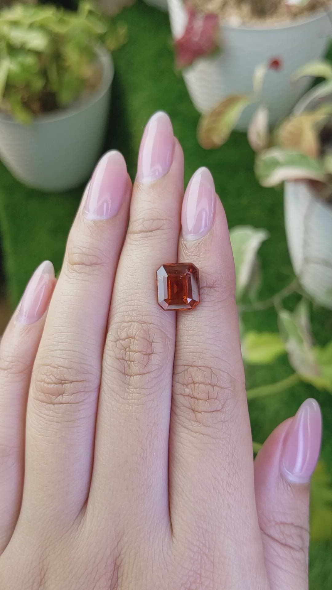 5.03 Ct. Reddish Orange Hessonite Garnet from Madagascar Size Video