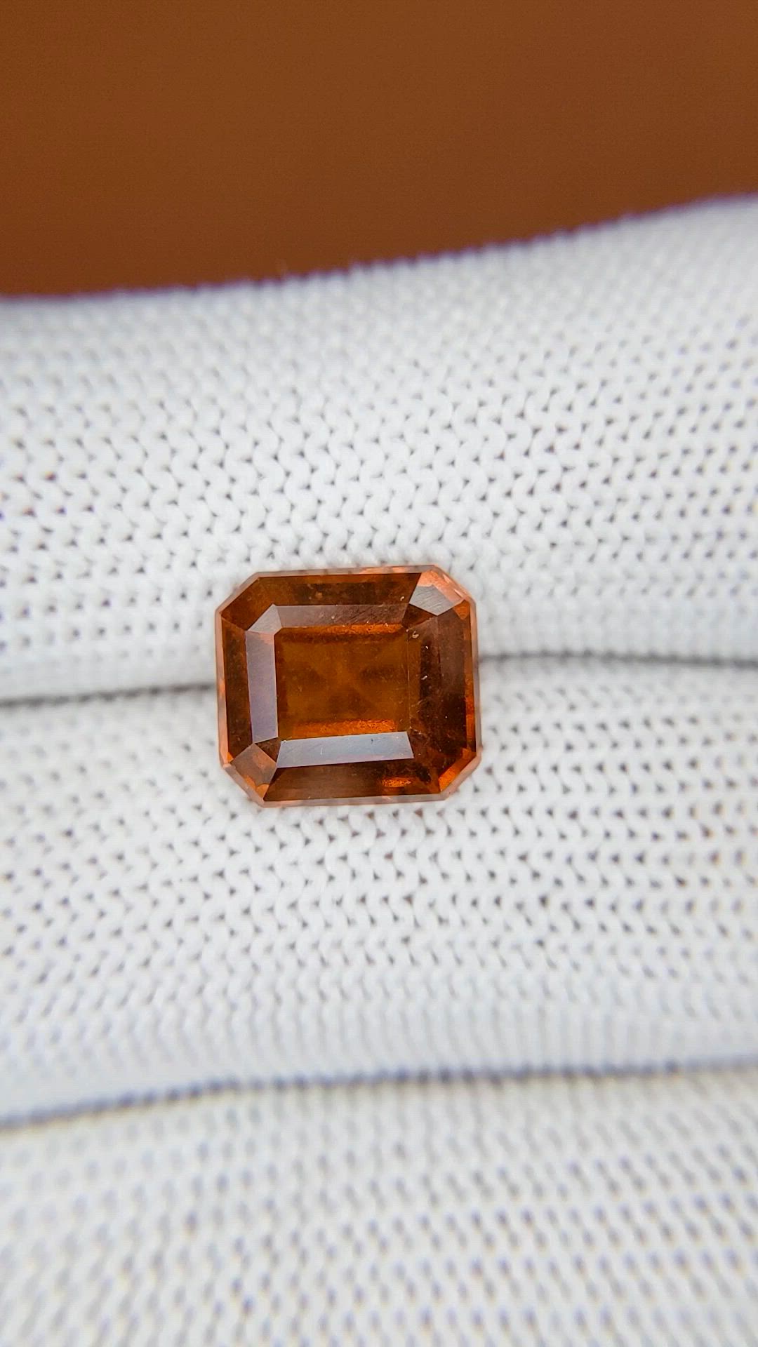 5.03 Ct. Reddish Orange Hessonite Garnet from Madagascar Size Video