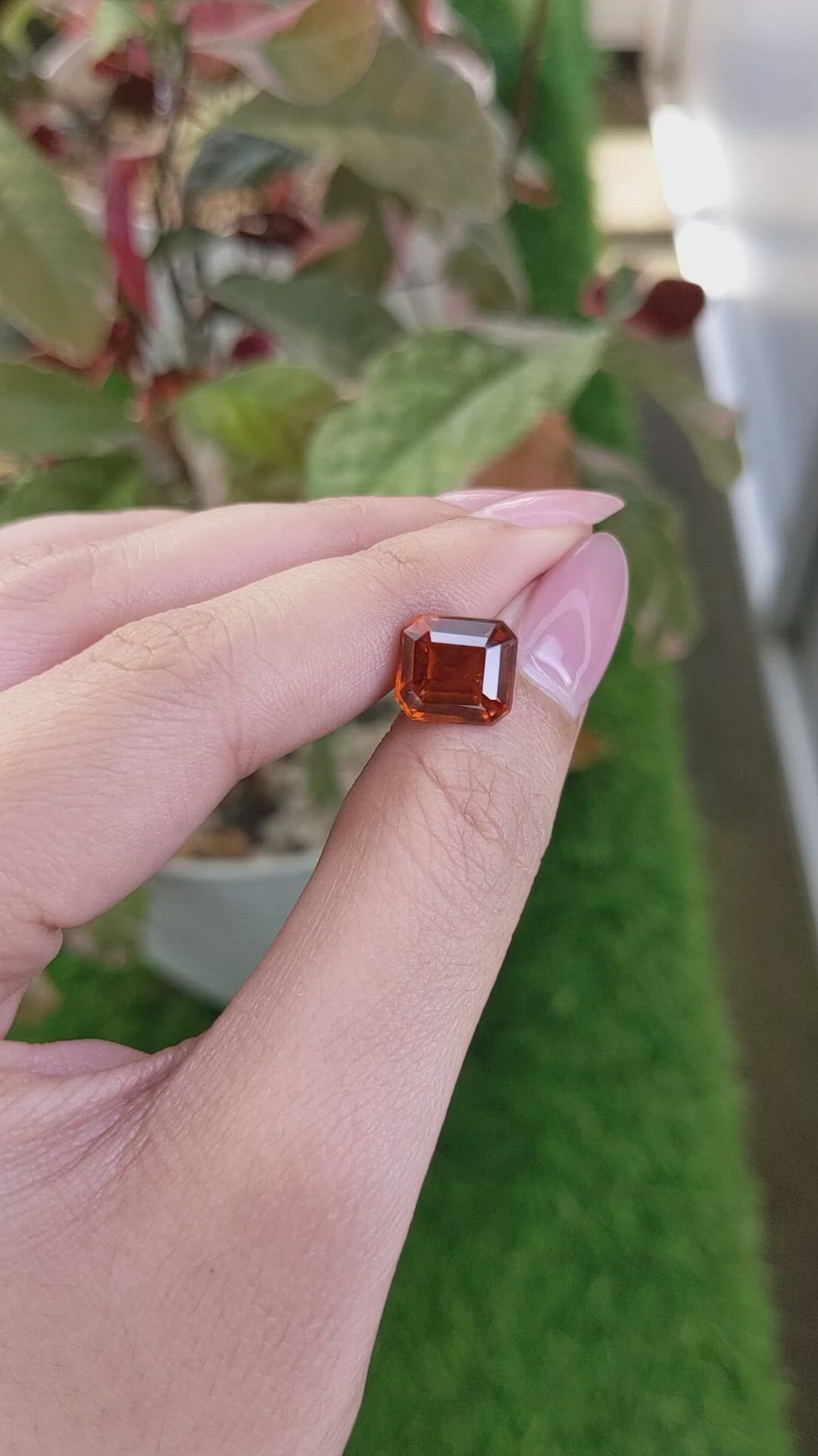 5.03 Ct. Reddish Orange Hessonite Garnet from Madagascar Size Video