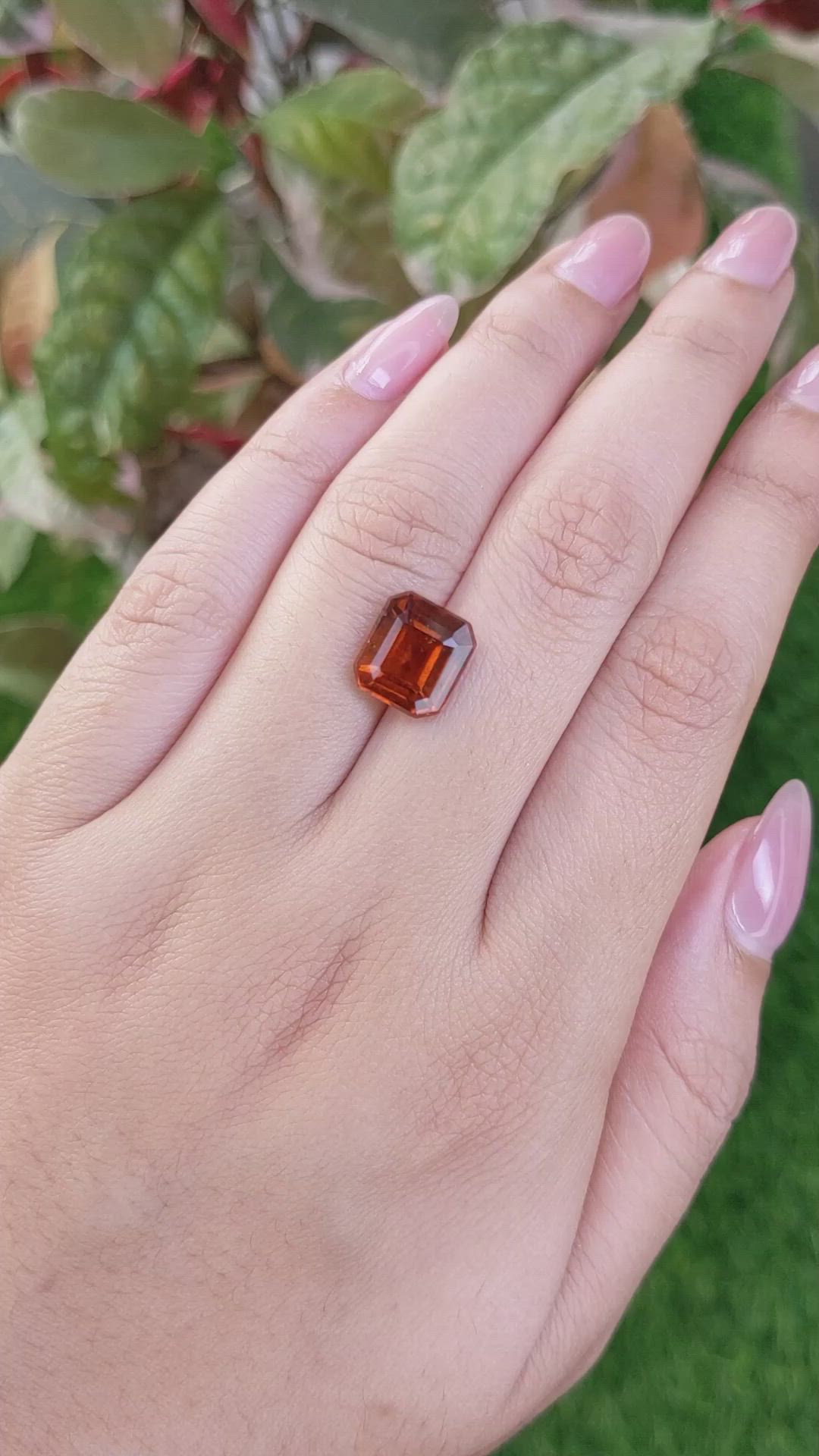 5.03 Ct. Reddish Orange Hessonite Garnet from Madagascar Size Video