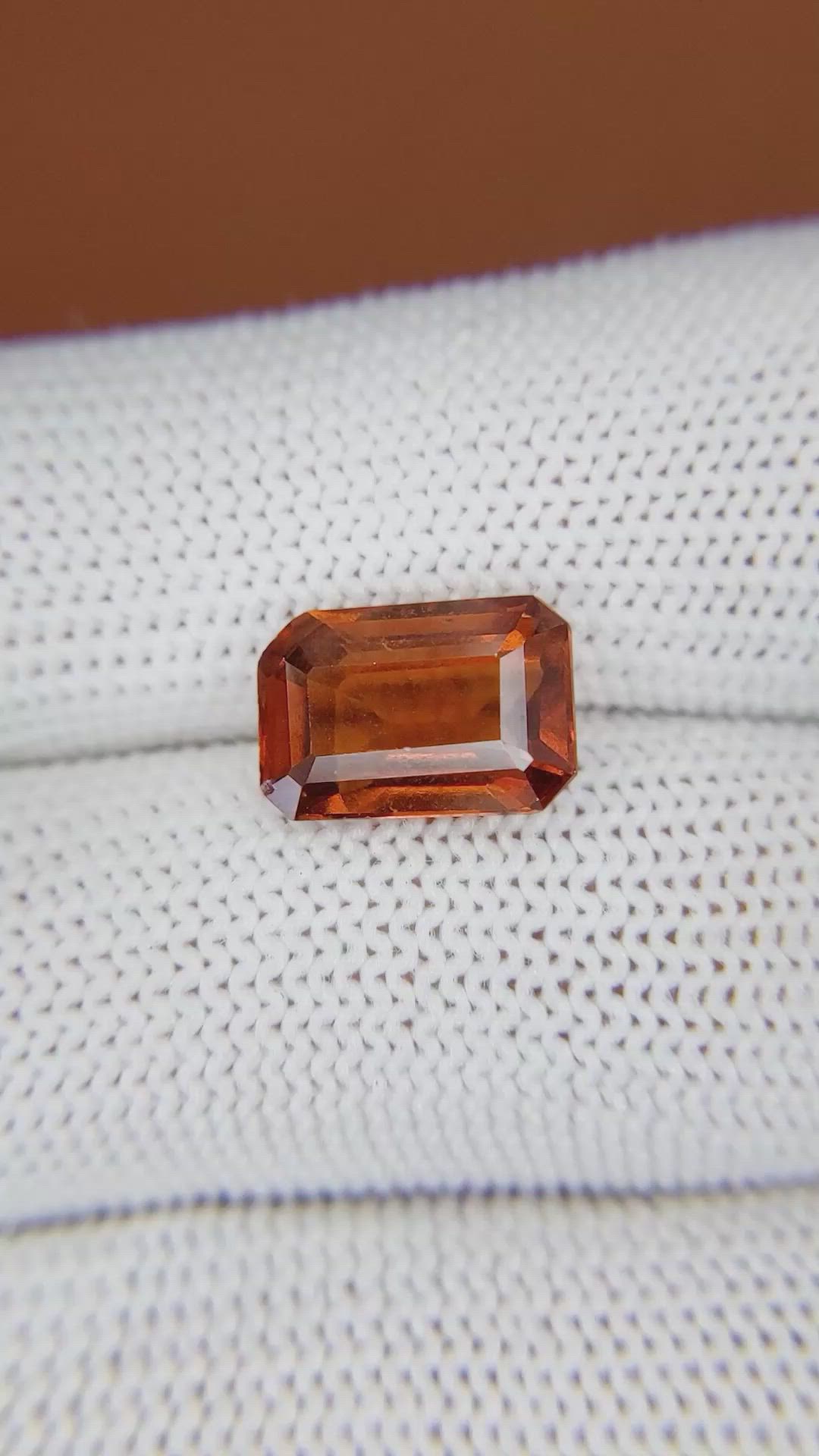 4.71 Ct. Reddish Orange Hessonite Garnet from Madagascar Size Video