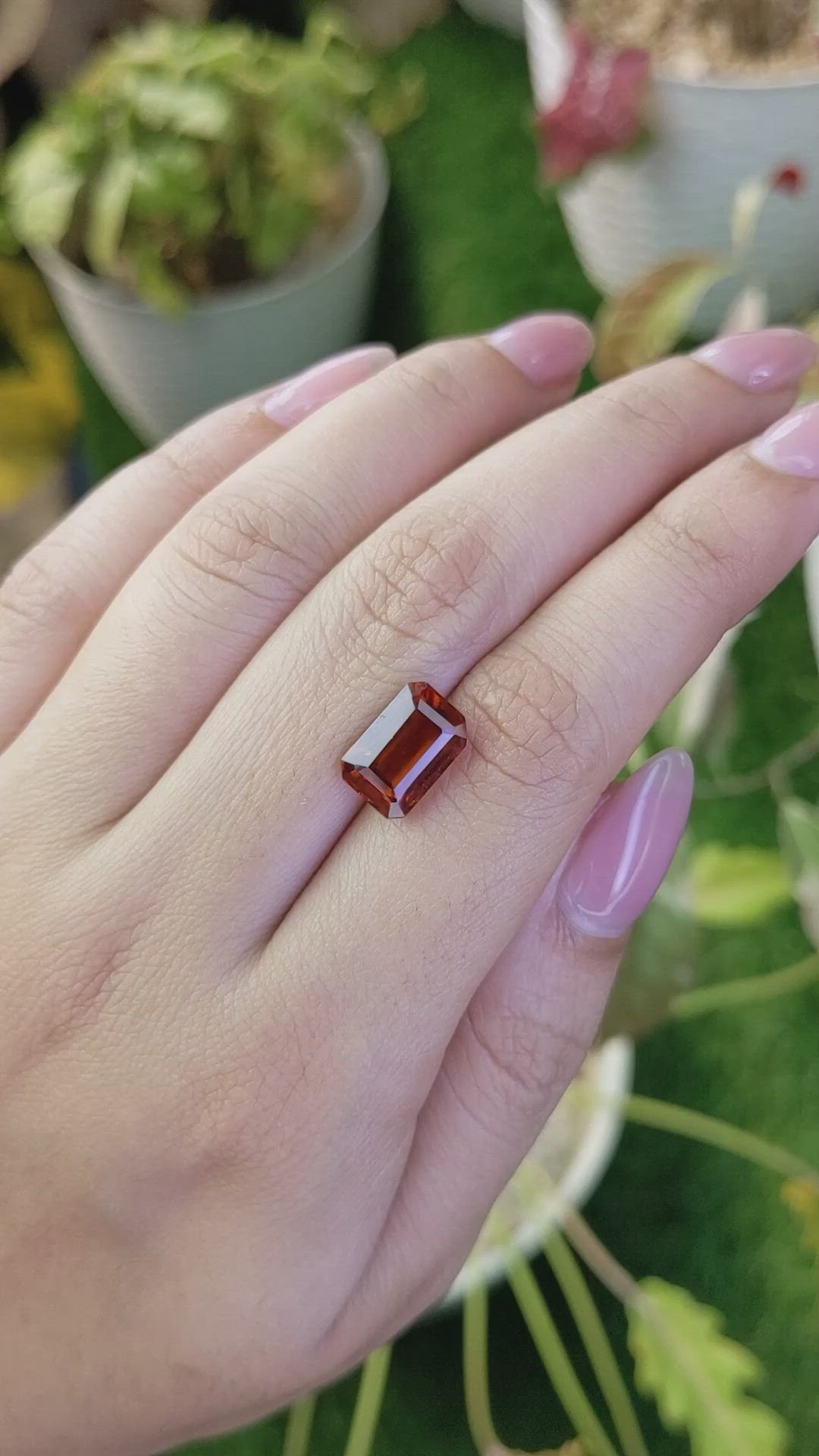 4.71 Ct. Reddish Orange Hessonite Garnet from Madagascar Size Video
