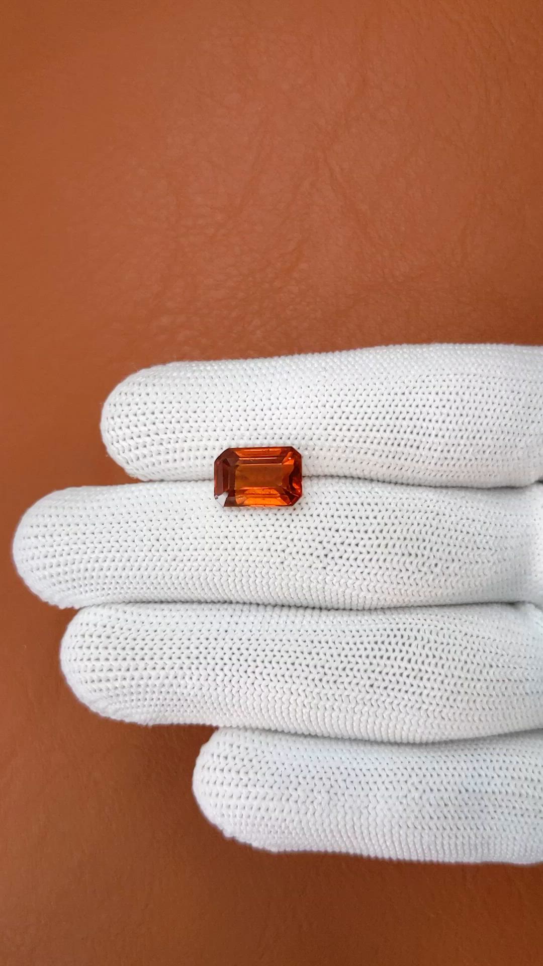 4.71 Ct. Reddish Orange Hessonite Garnet from Madagascar Size Video