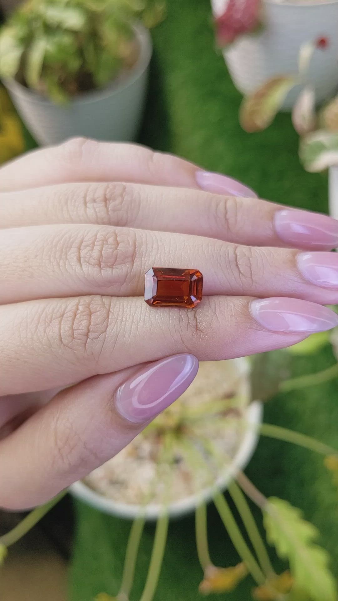 4.71 Ct. Reddish Orange Hessonite Garnet from Madagascar Size Video