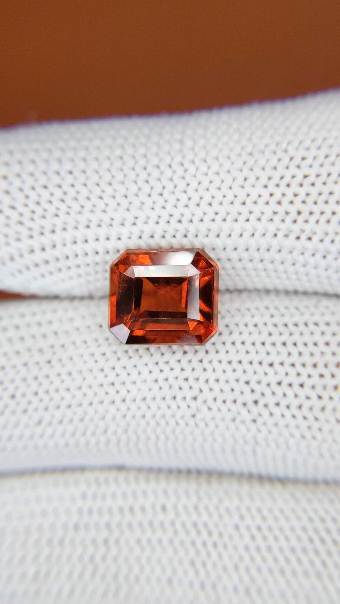 4.55 Ct. Reddish Orange Hessonite Garnet from Madagascar Size Video