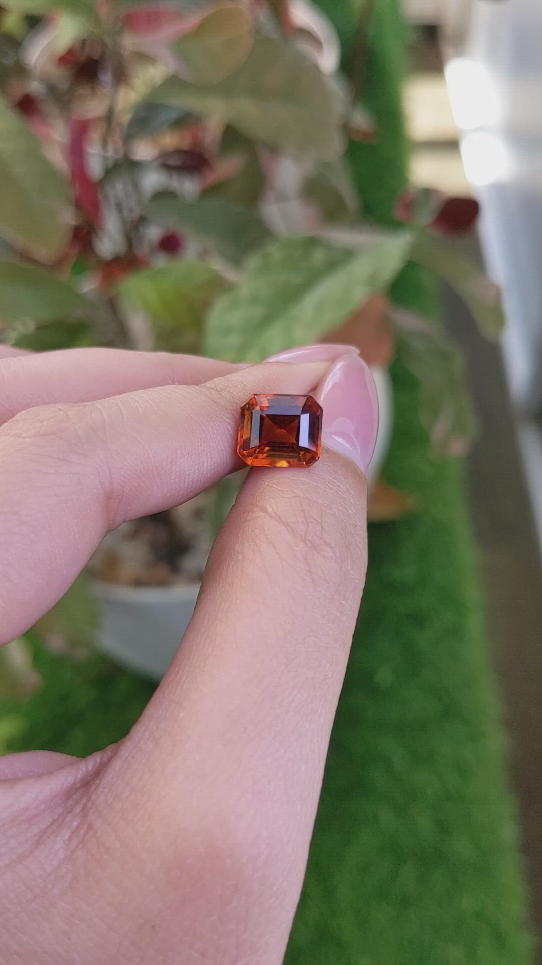 4.55 Ct. Reddish Orange Hessonite Garnet from Madagascar Size Video