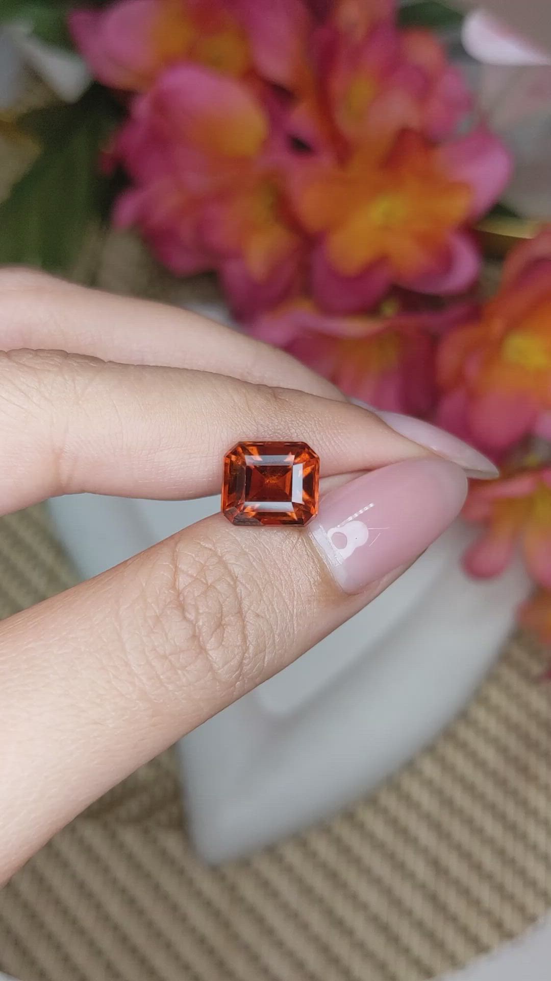 4.55 Ct. Reddish Orange Hessonite Garnet from Madagascar Size Video