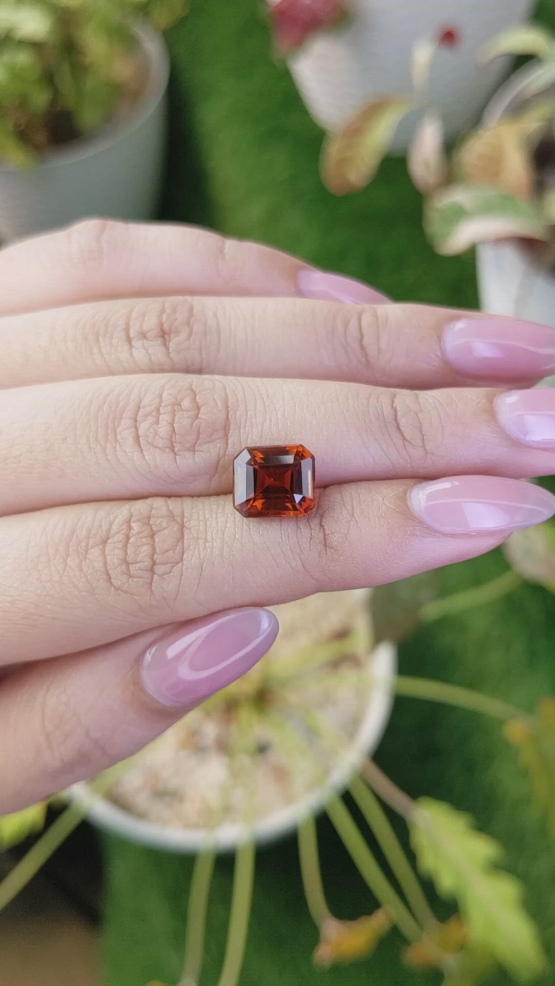 4.55 Ct. Reddish Orange Hessonite Garnet from Madagascar Size Video