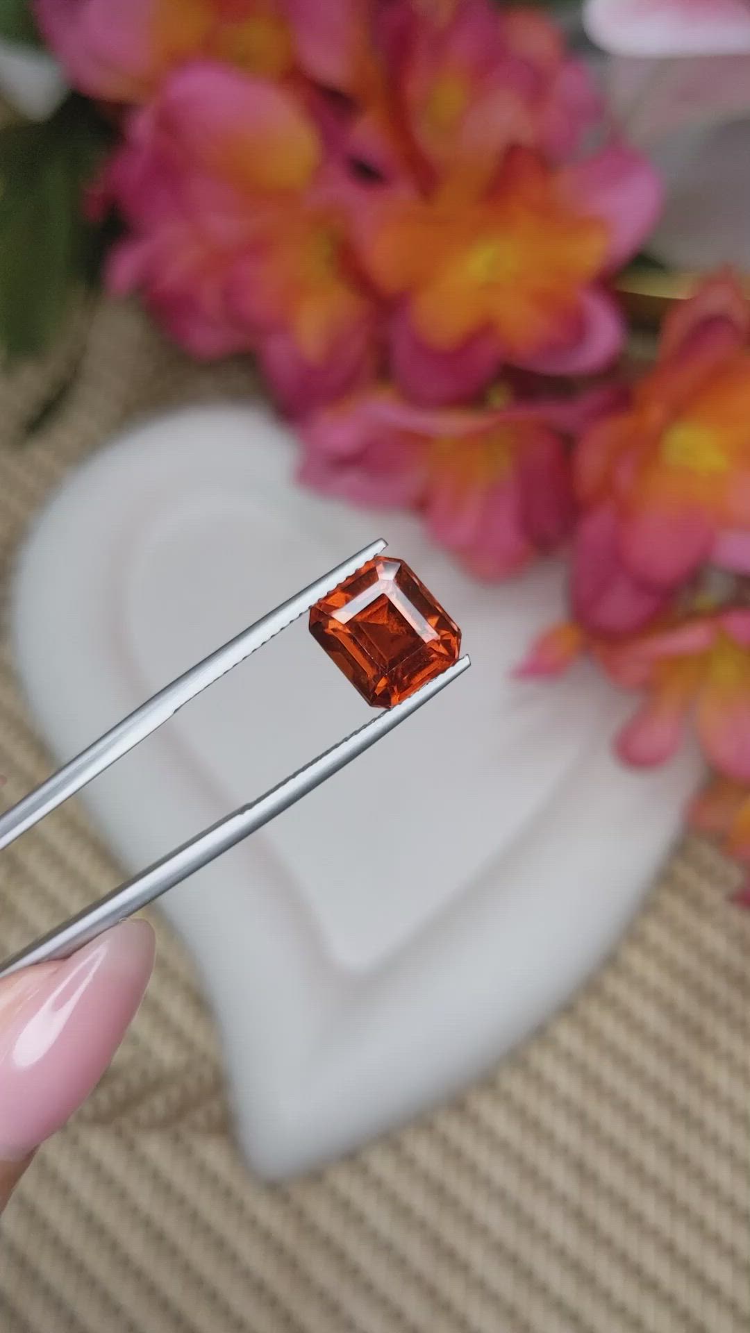 4.55 Ct. Reddish Orange Hessonite Garnet from Madagascar Size Video