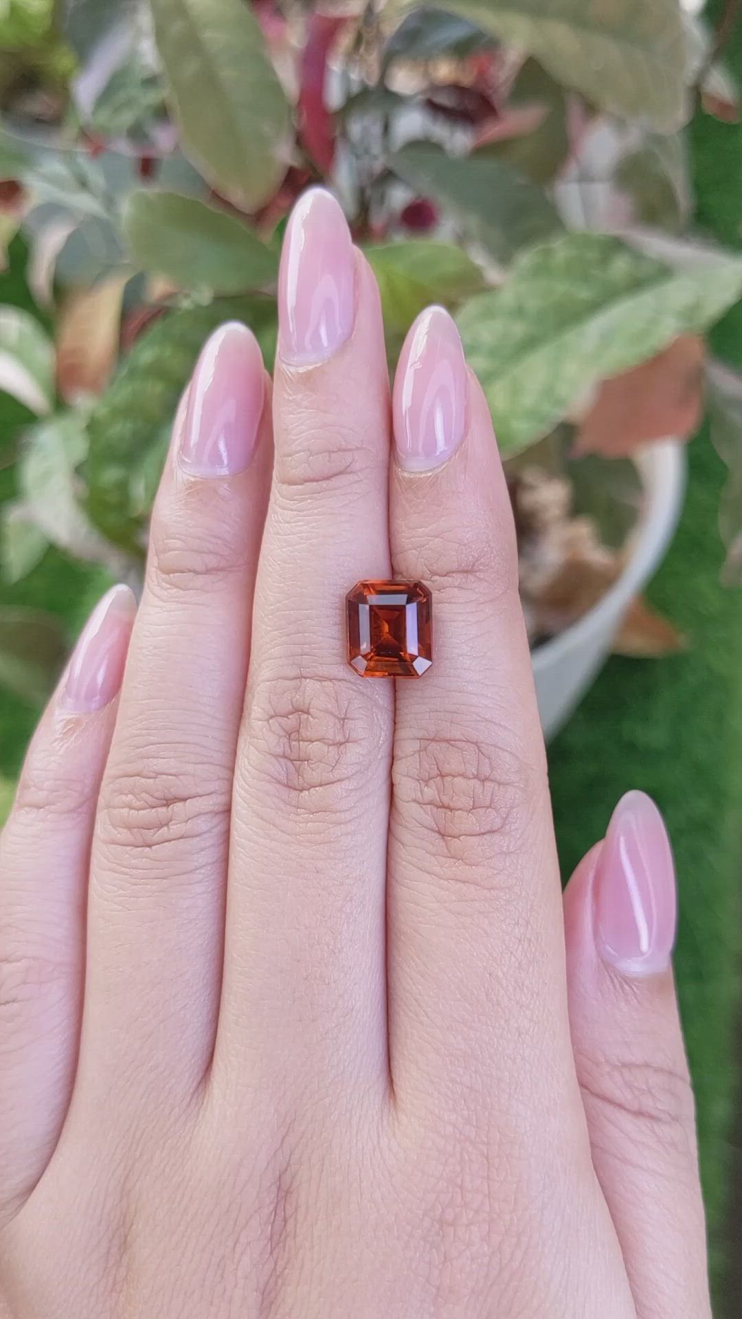 4.55 Ct. Reddish Orange Hessonite Garnet from Madagascar Size Video