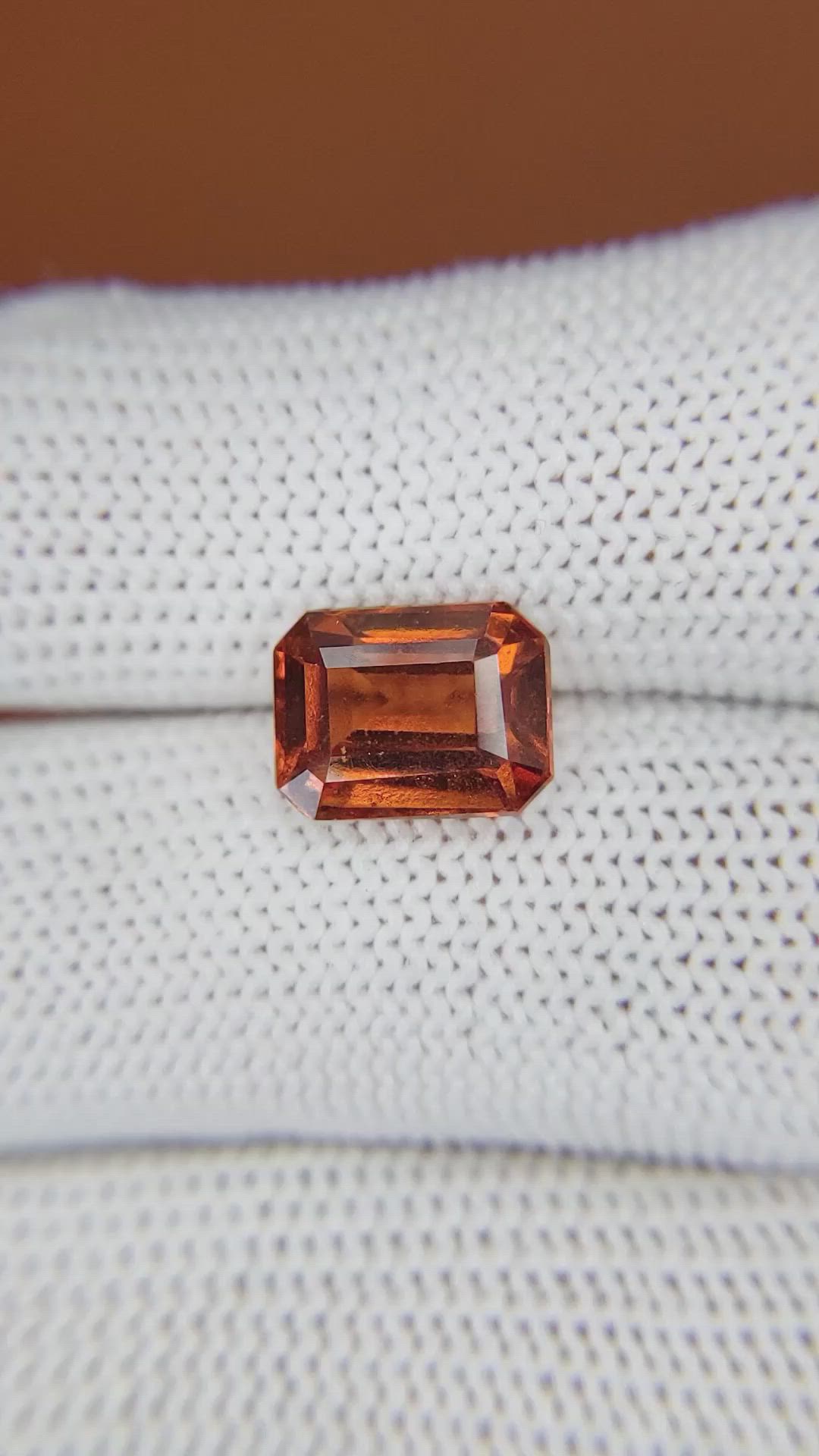 4.15 Ct. Orange Hessonite Garnet from Madagascar Size Video