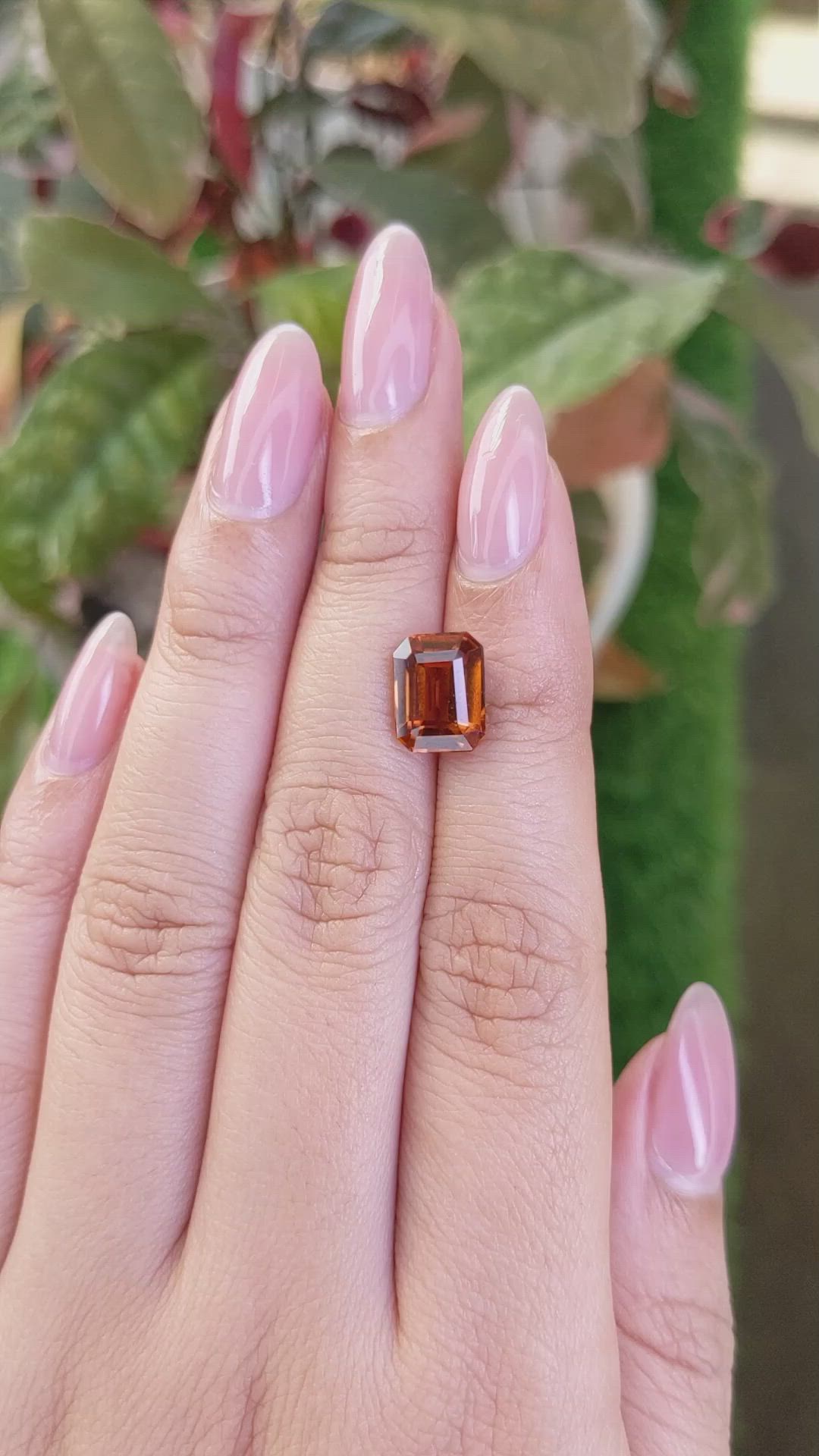 4.15 Ct. Orange Hessonite Garnet from Madagascar Size Video