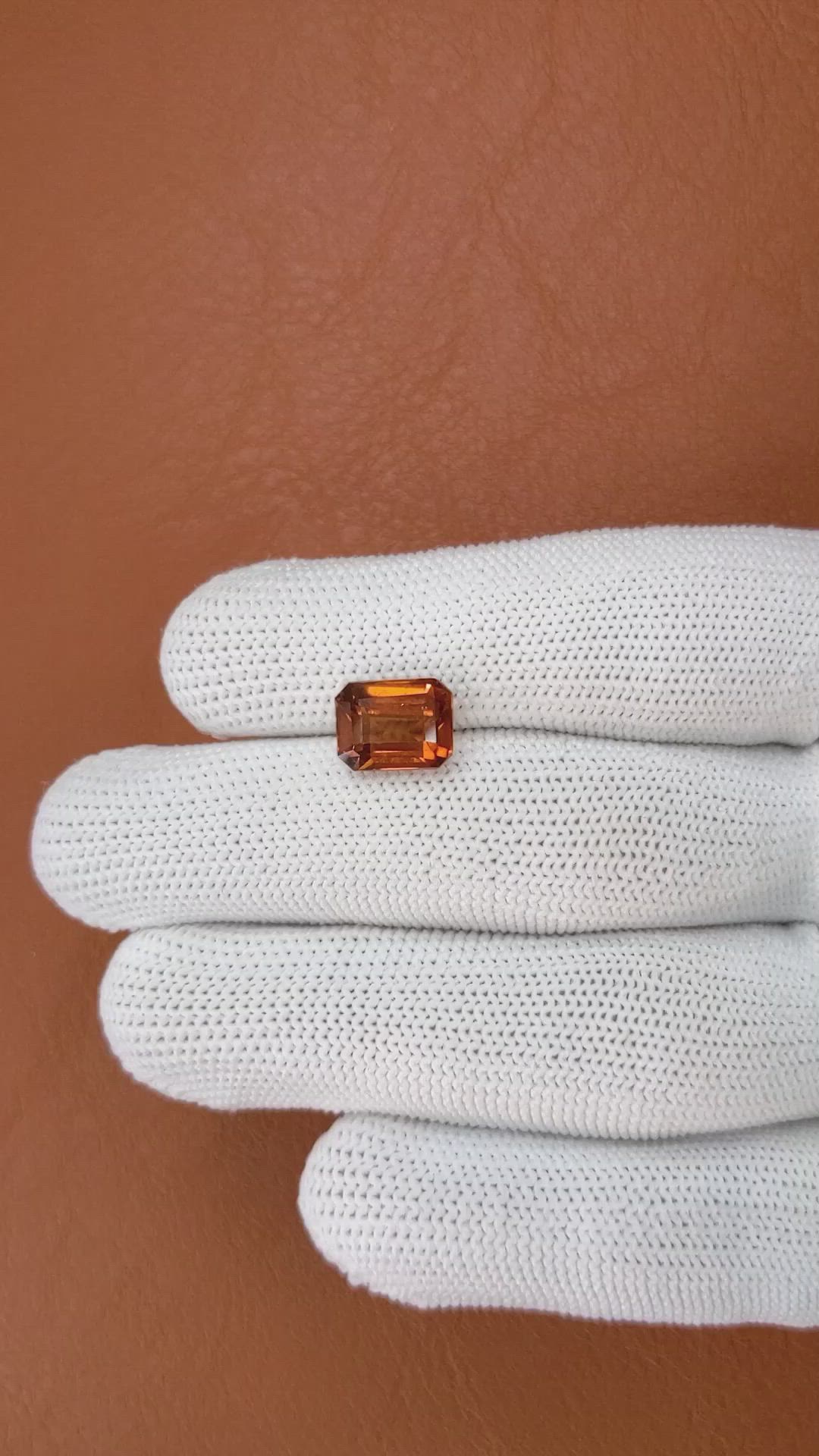 4.15 Ct. Orange Hessonite Garnet from Madagascar Size Video