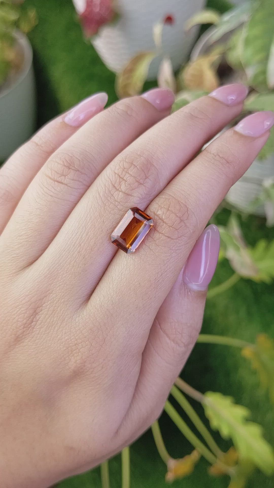 4.16 Ct. Reddish Orange Hessonite Garnet from Madagascar Size Video