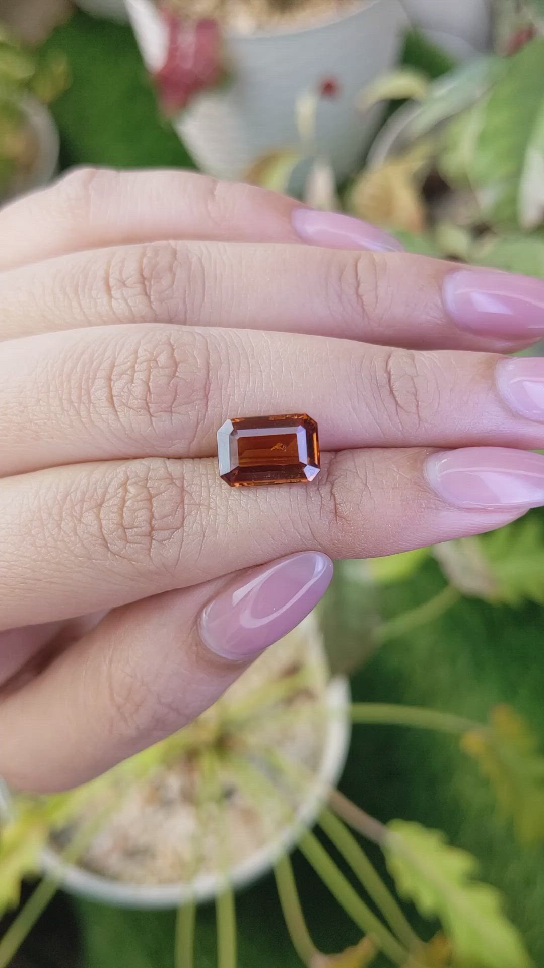 4.16 Ct. Reddish Orange Hessonite Garnet from Madagascar Size Video