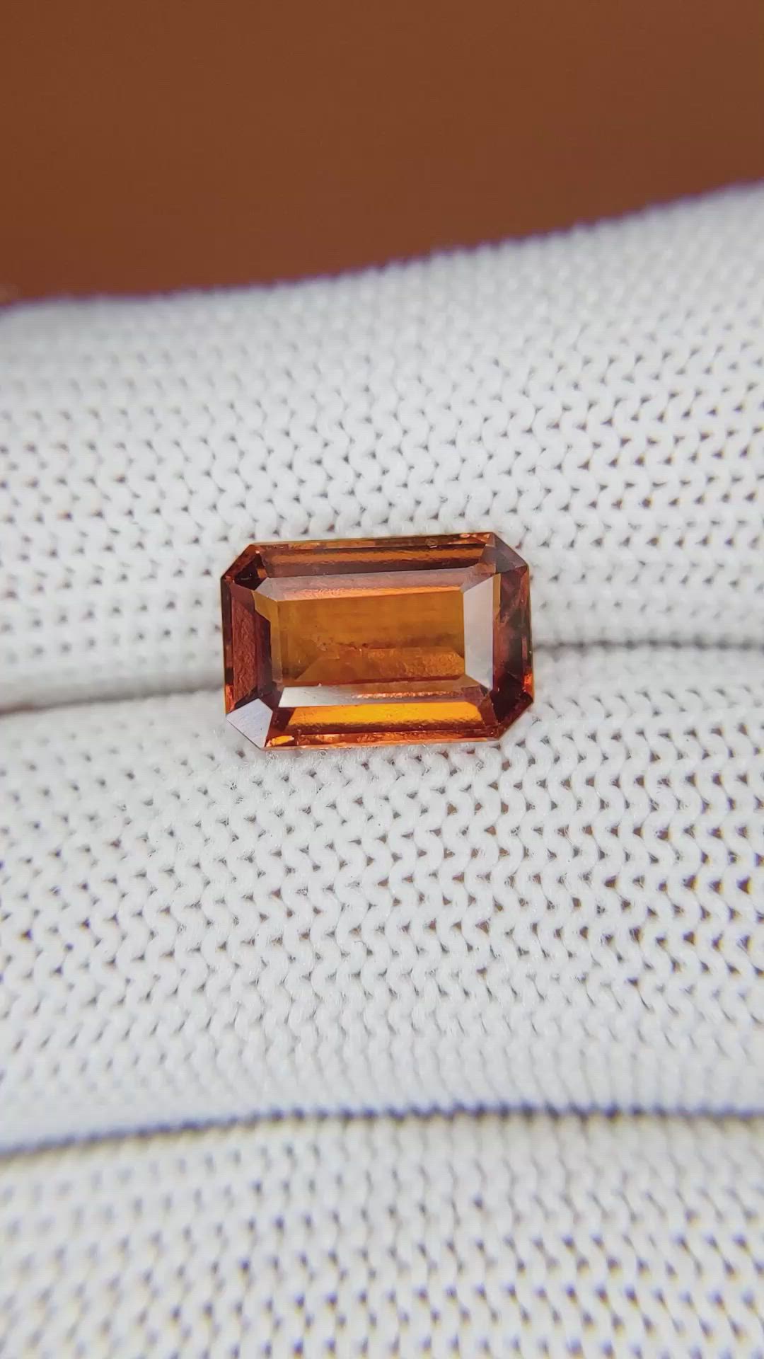 4.16 Ct. Reddish Orange Hessonite Garnet from Madagascar Size Video