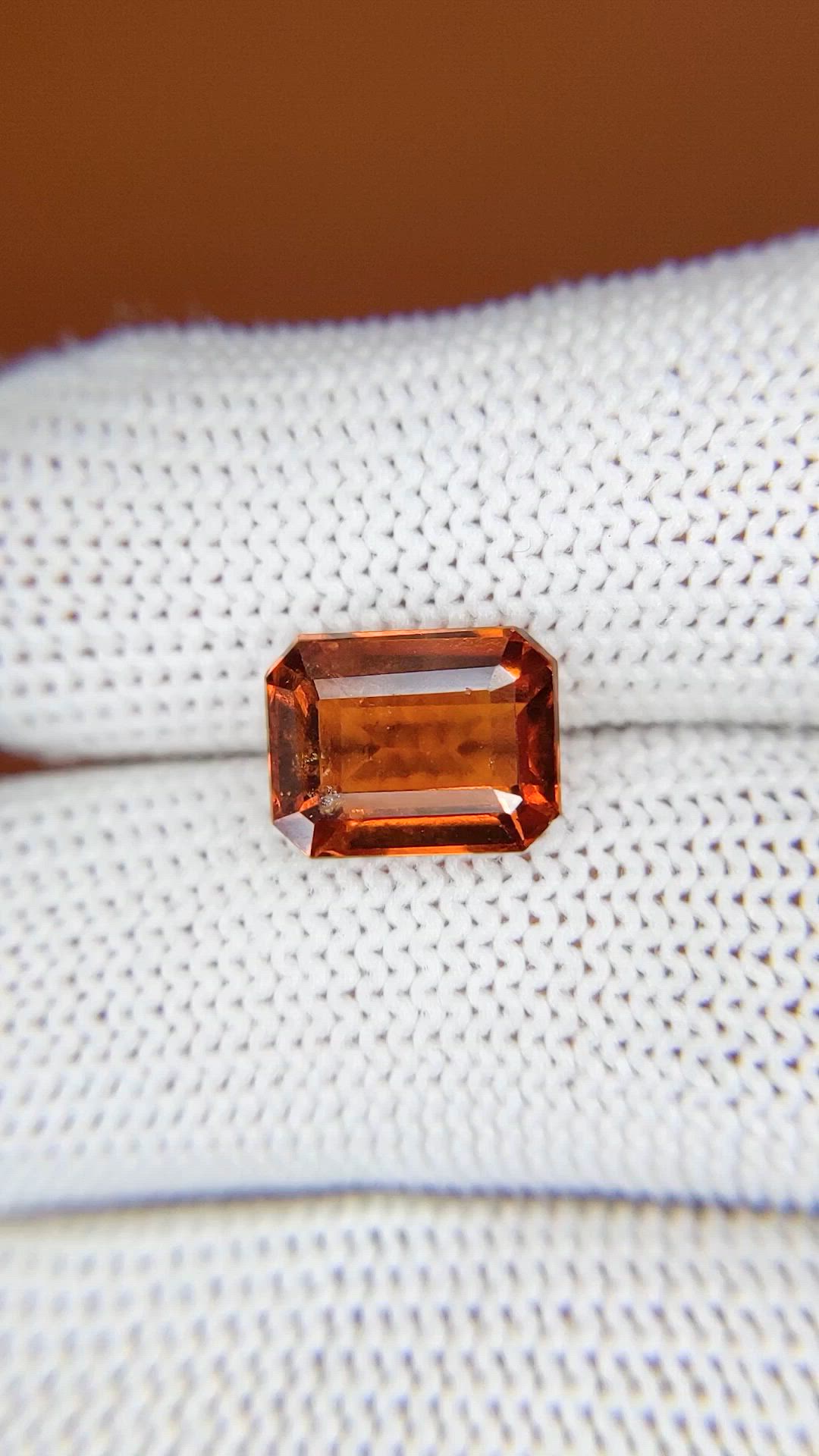 4.29 Ct. Orange Hessonite Garnet from Madagascar Size Video