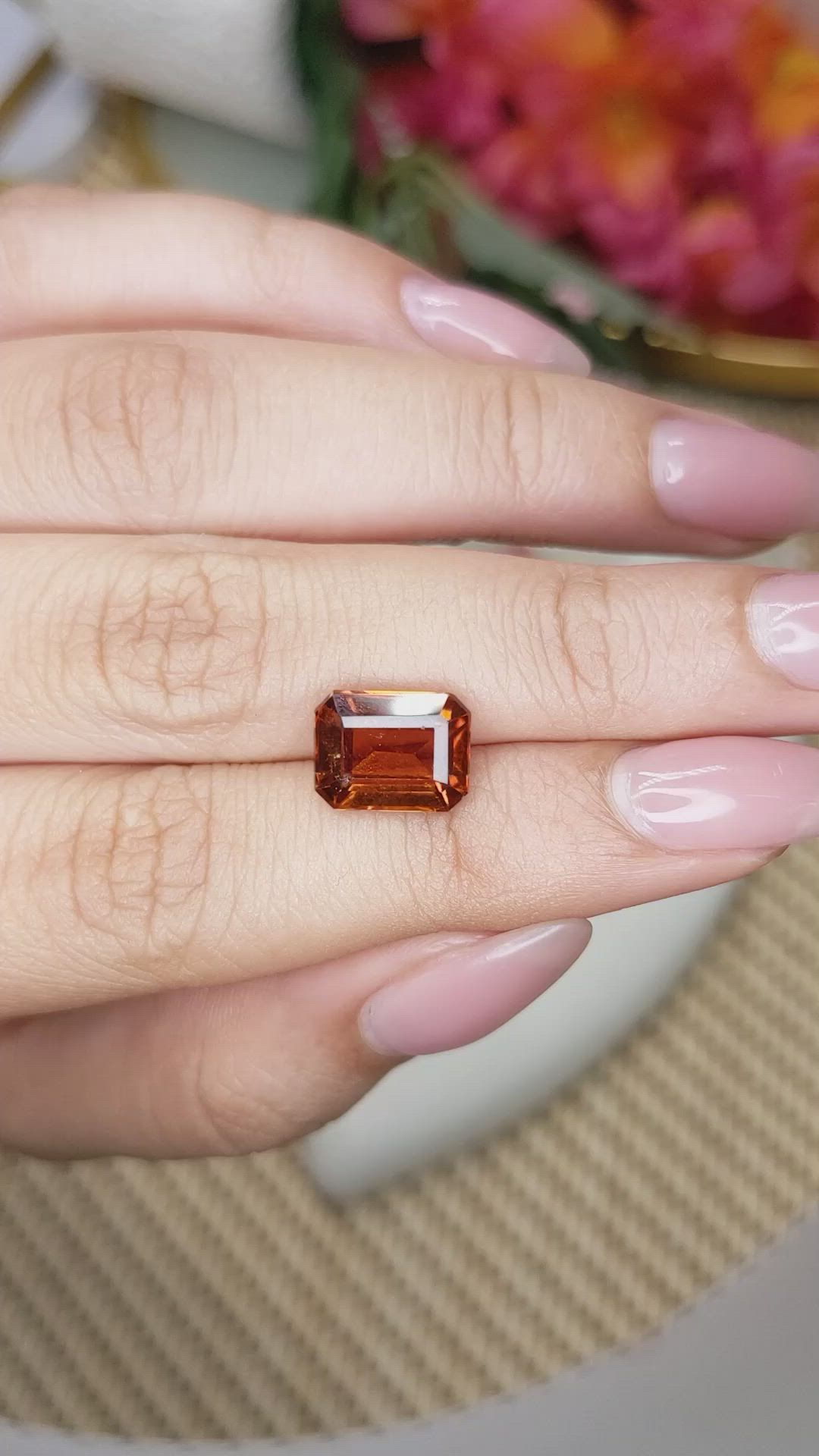 4.29 Ct. Orange Hessonite Garnet from Madagascar Size Video