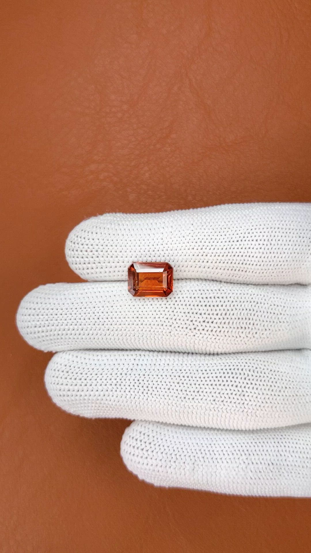 4.29 Ct. Orange Hessonite Garnet from Madagascar Size Video