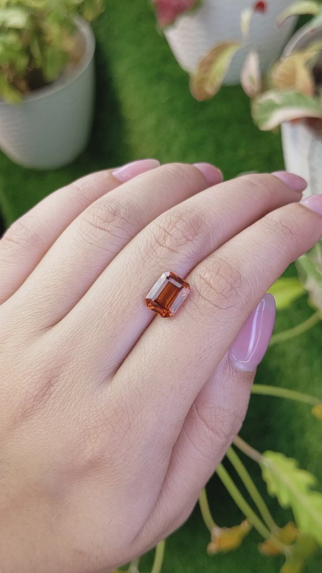 3.66 Ct. Reddish Orange Hessonite Garnet from Madagascar Size Video