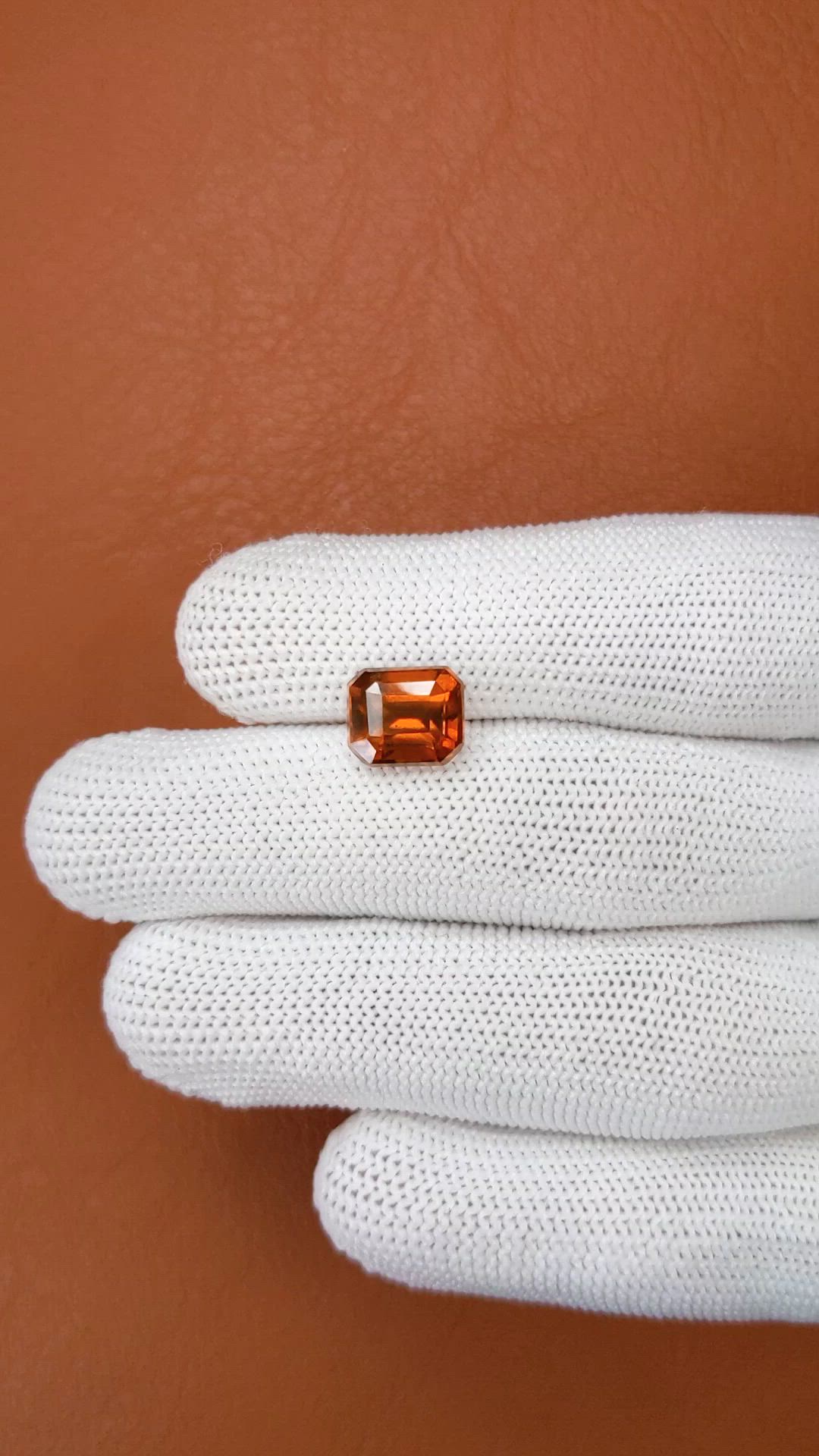 4.30 Ct. Orange Hessonite Garnet from Madagascar Size Video