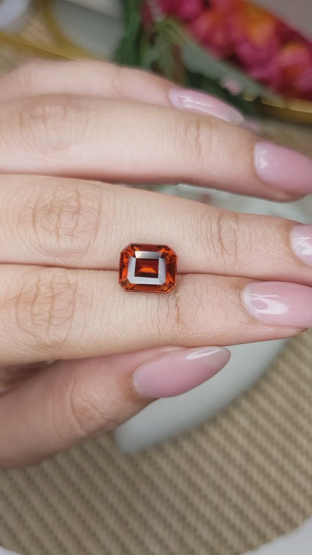 4.30 Ct. Orange Hessonite Garnet from Madagascar Size Video