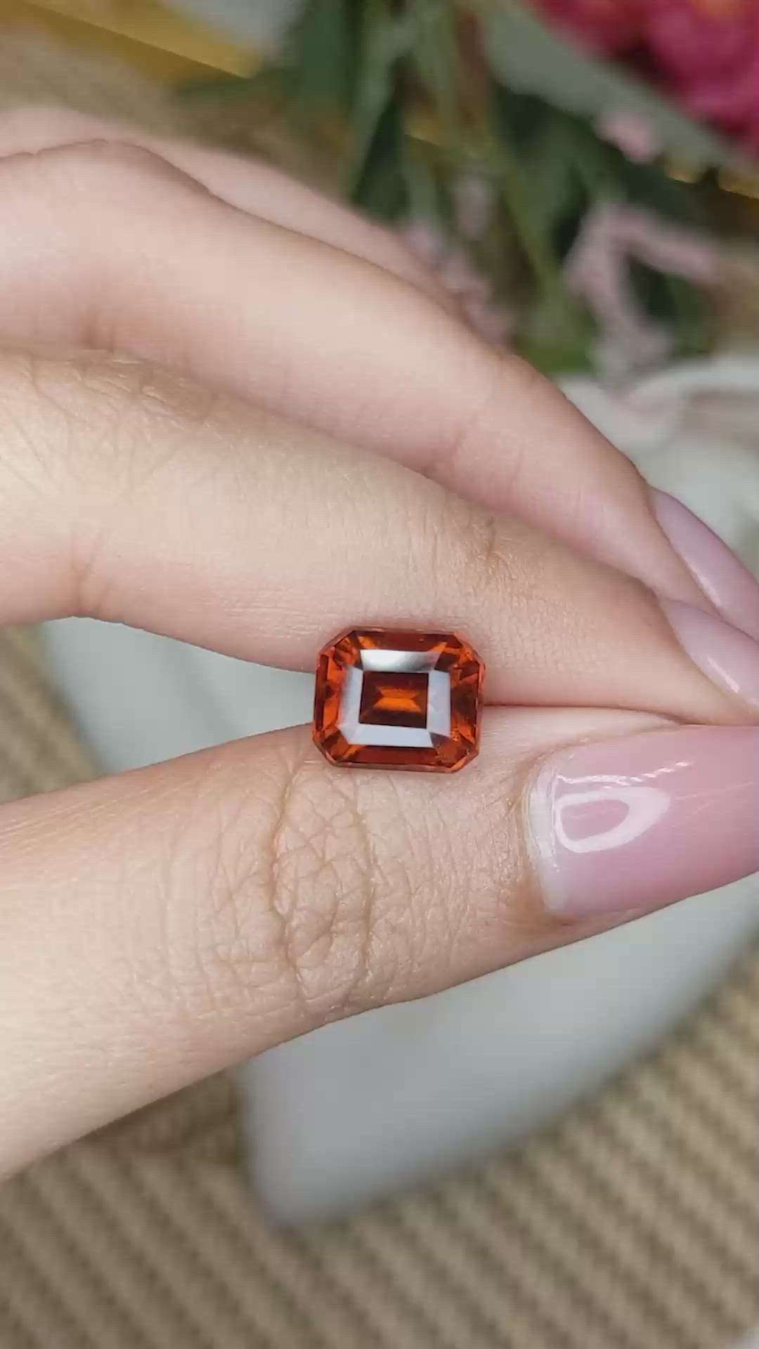 4.30 Ct. Orange Hessonite Garnet from Madagascar Size Video