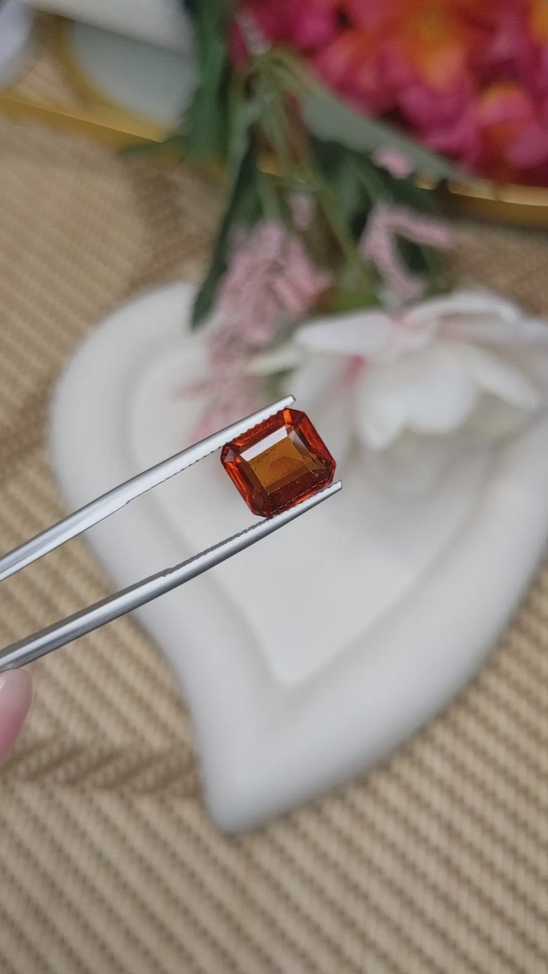 4.43 Ct. Orange Hessonite Garnet from Madagascar Size Video