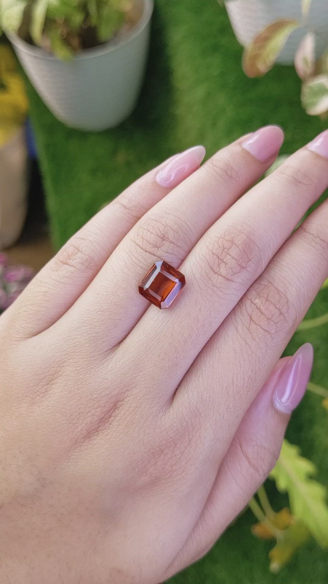 4.43 Ct. Orange Hessonite Garnet from Madagascar Size Video