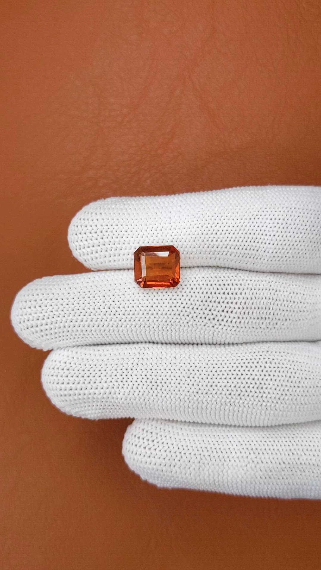 4.43 Ct. Orange Hessonite Garnet from Madagascar Size Video