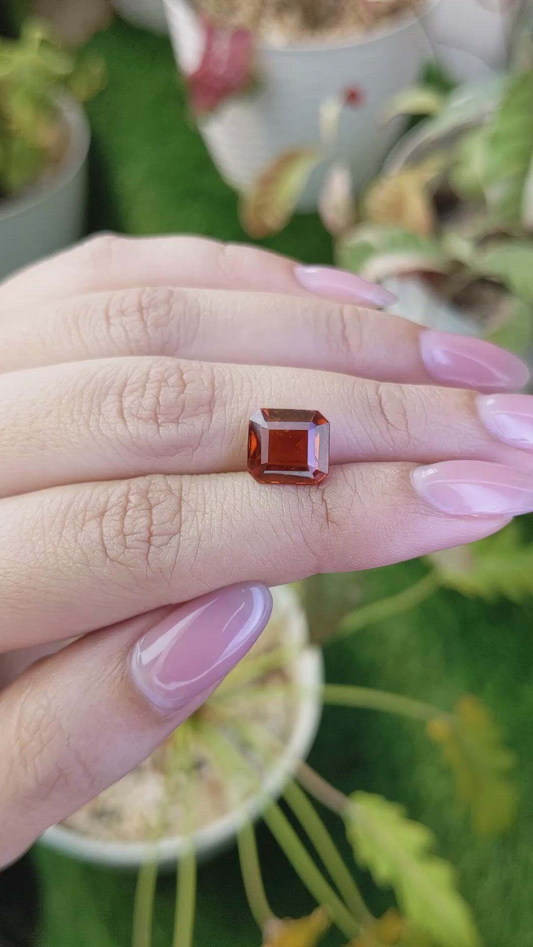 4.43 Ct. Orange Hessonite Garnet from Madagascar Size Video