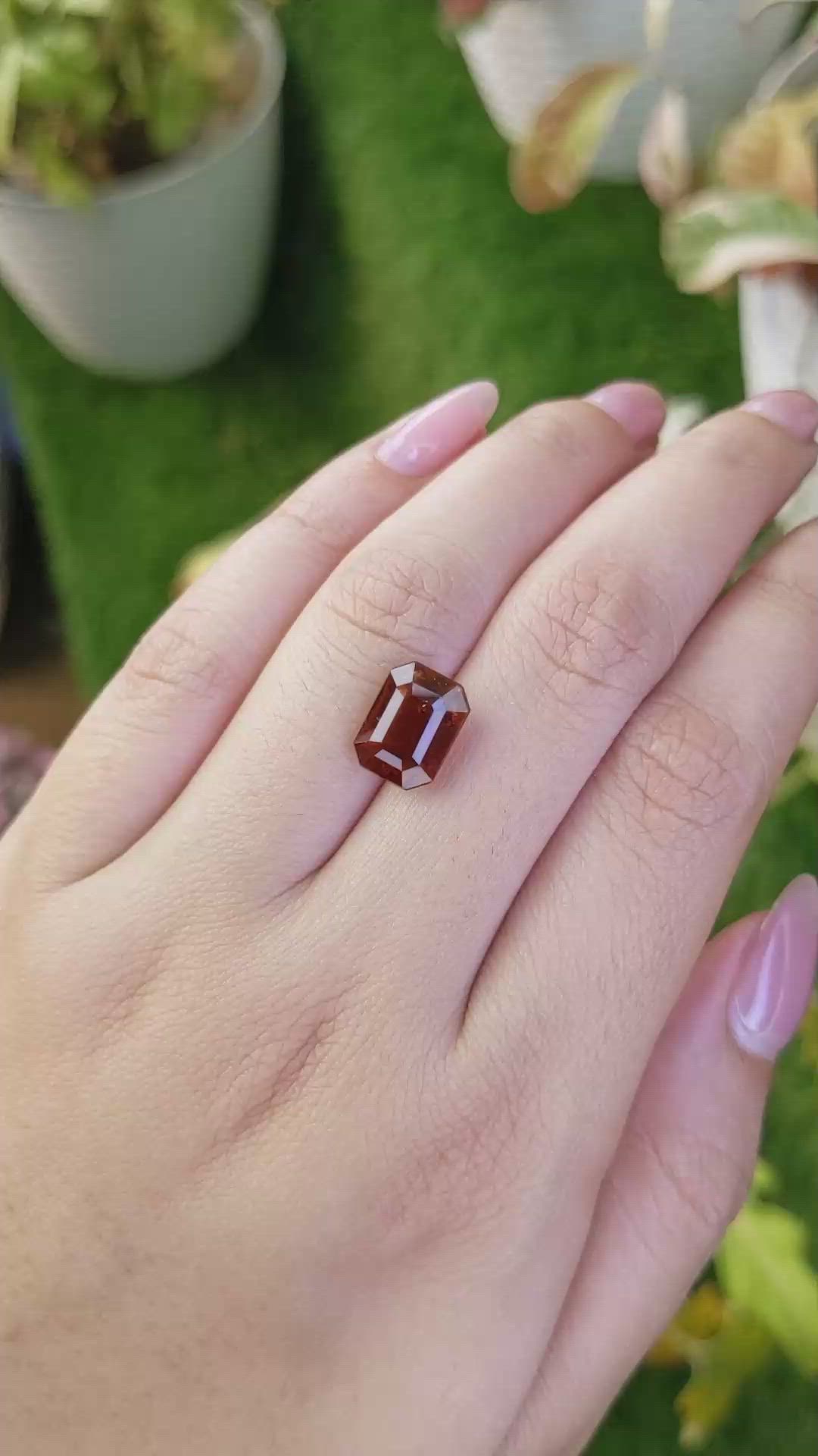 5.31 Ct. Reddish Orange Hessonite Garnet from Madagascar Size Video