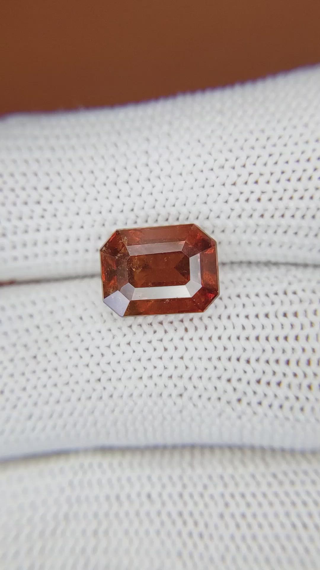 5.31 Ct. Reddish Orange Hessonite Garnet from Madagascar Size Video