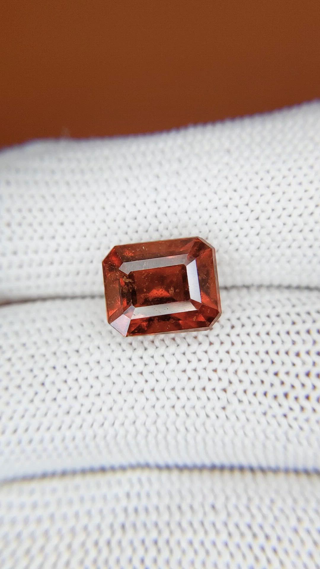 5.98 Ct. Reddish Orange Hessonite Garnet from Madagascar Size Video