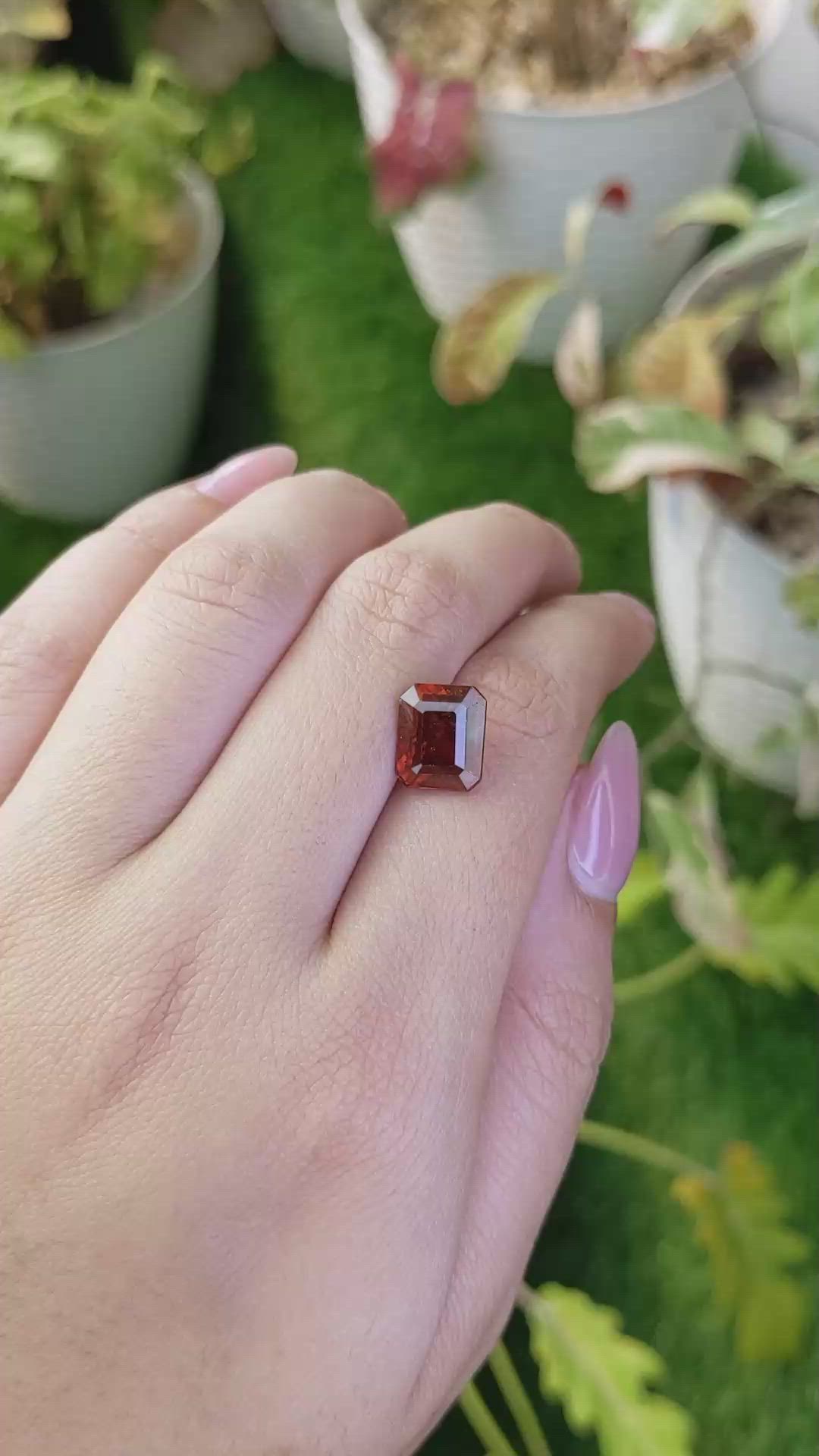 5.98 Ct. Reddish Orange Hessonite Garnet from Madagascar Size Video