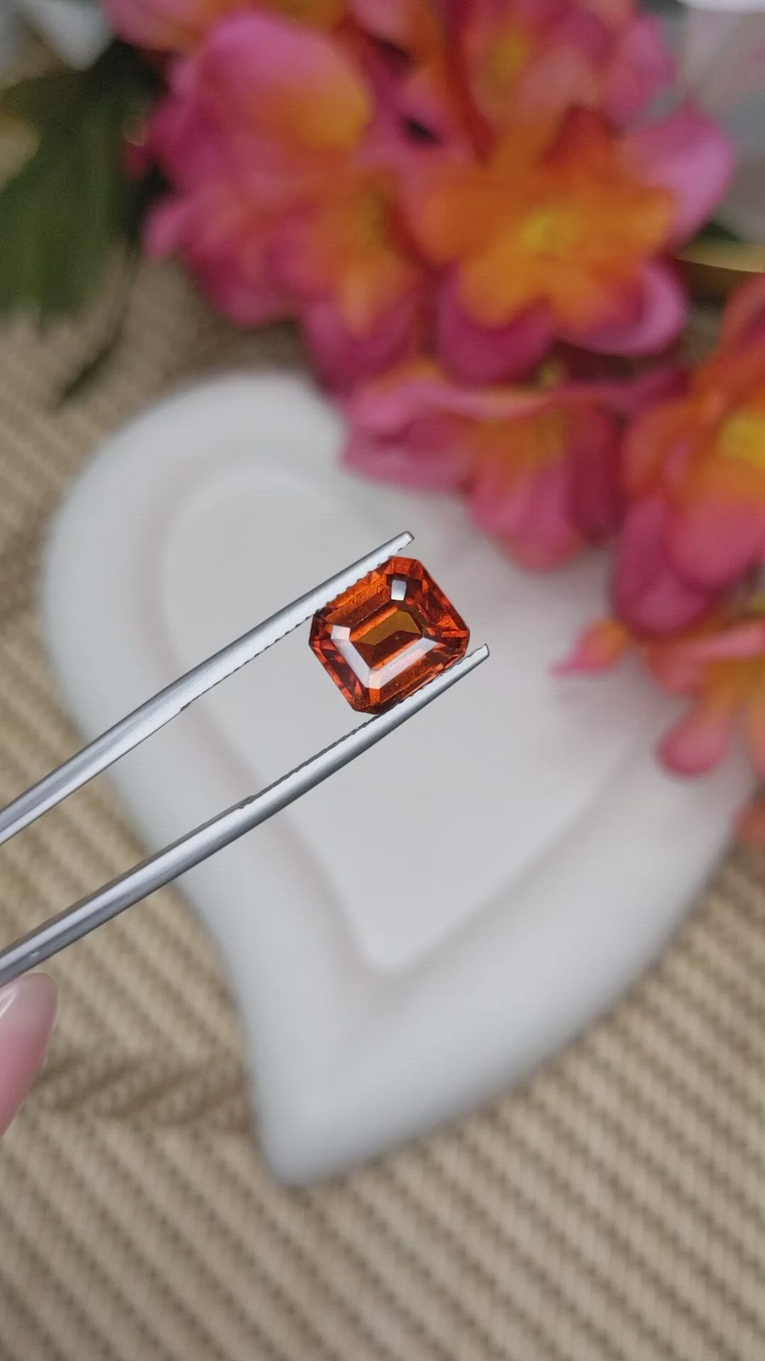 3.60 Ct. Reddish Orange Hessonite Garnet from Madagascar Size Video