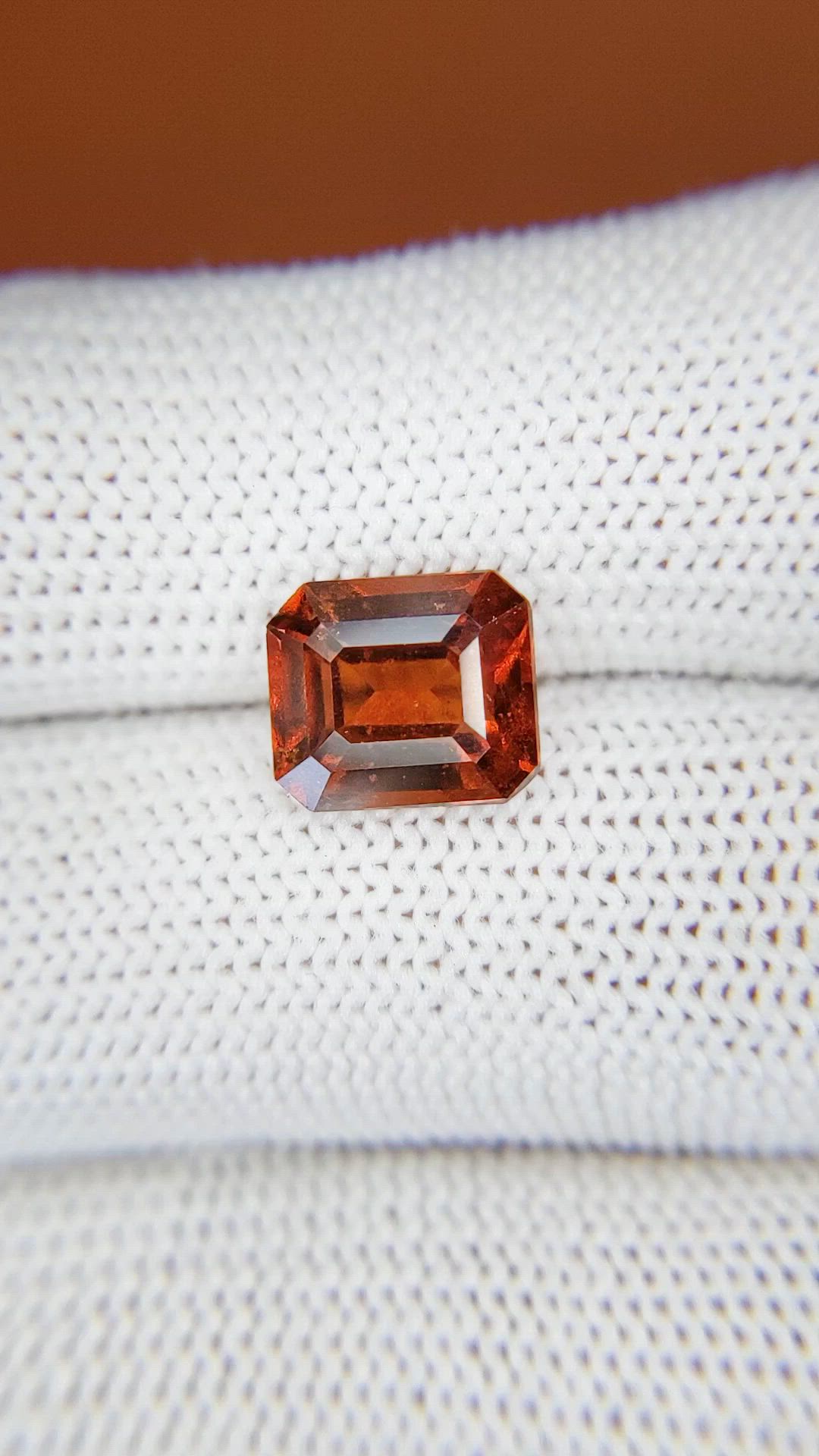 3.60 Ct. Reddish Orange Hessonite Garnet from Madagascar Size Video