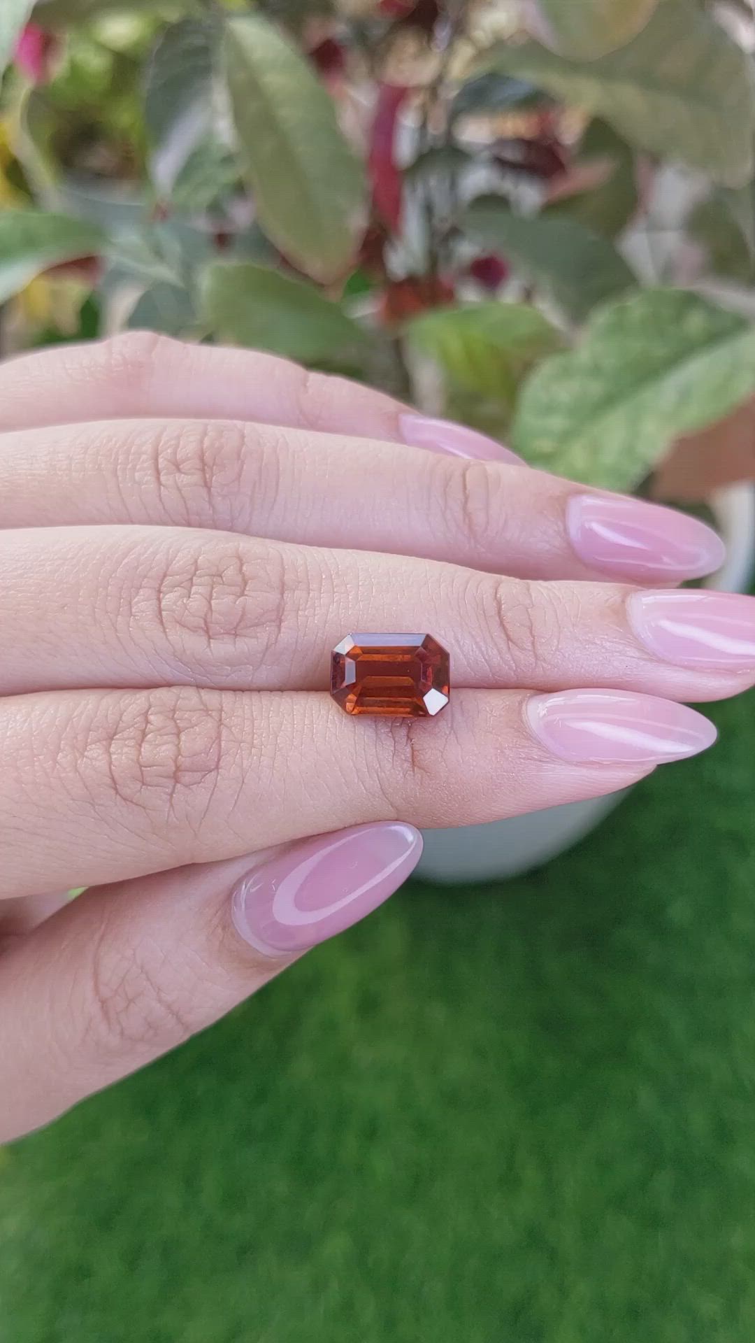 4.74 Ct. Orange Hessonite Garnet from Madagascar Size Video