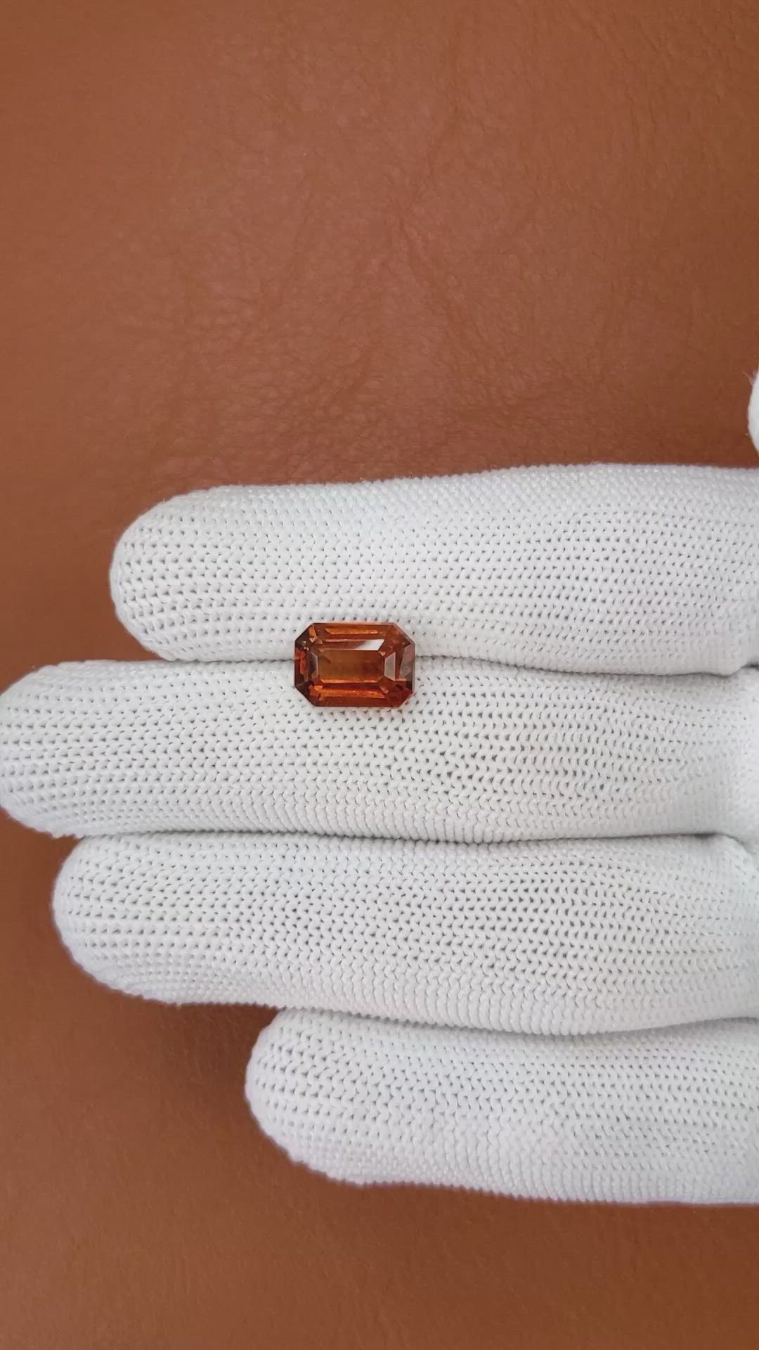 4.74 Ct. Orange Hessonite Garnet from Madagascar Size Video