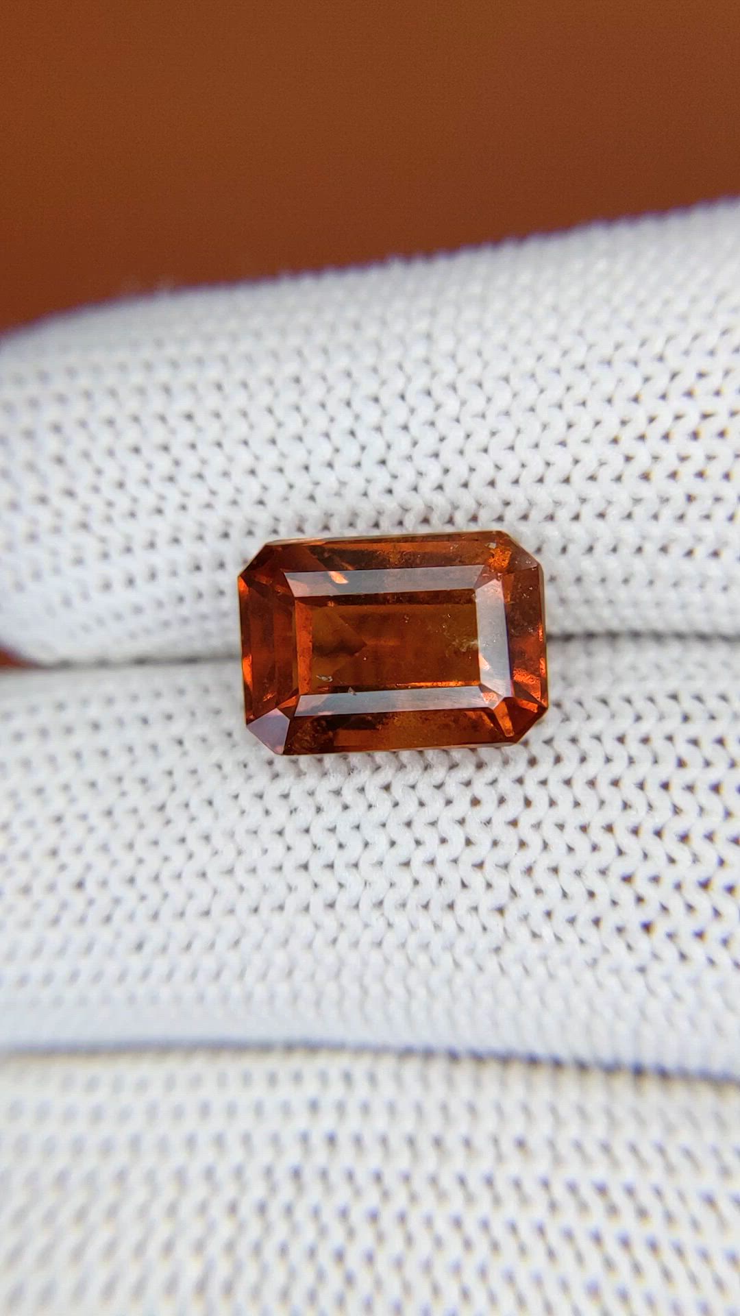 6.10 Ct. Reddish Orange Hessonite Garnet from Madagascar Size Video