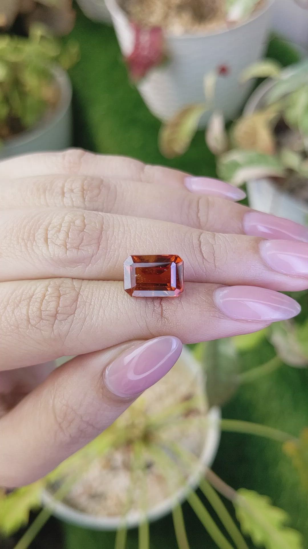 6.10 Ct. Reddish Orange Hessonite Garnet from Madagascar Size Video