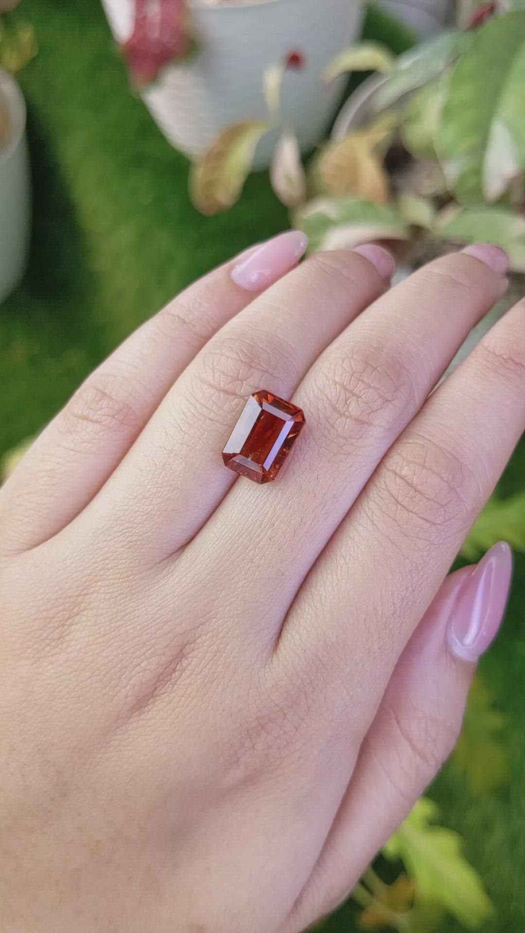 6.10 Ct. Reddish Orange Hessonite Garnet from Madagascar Size Video