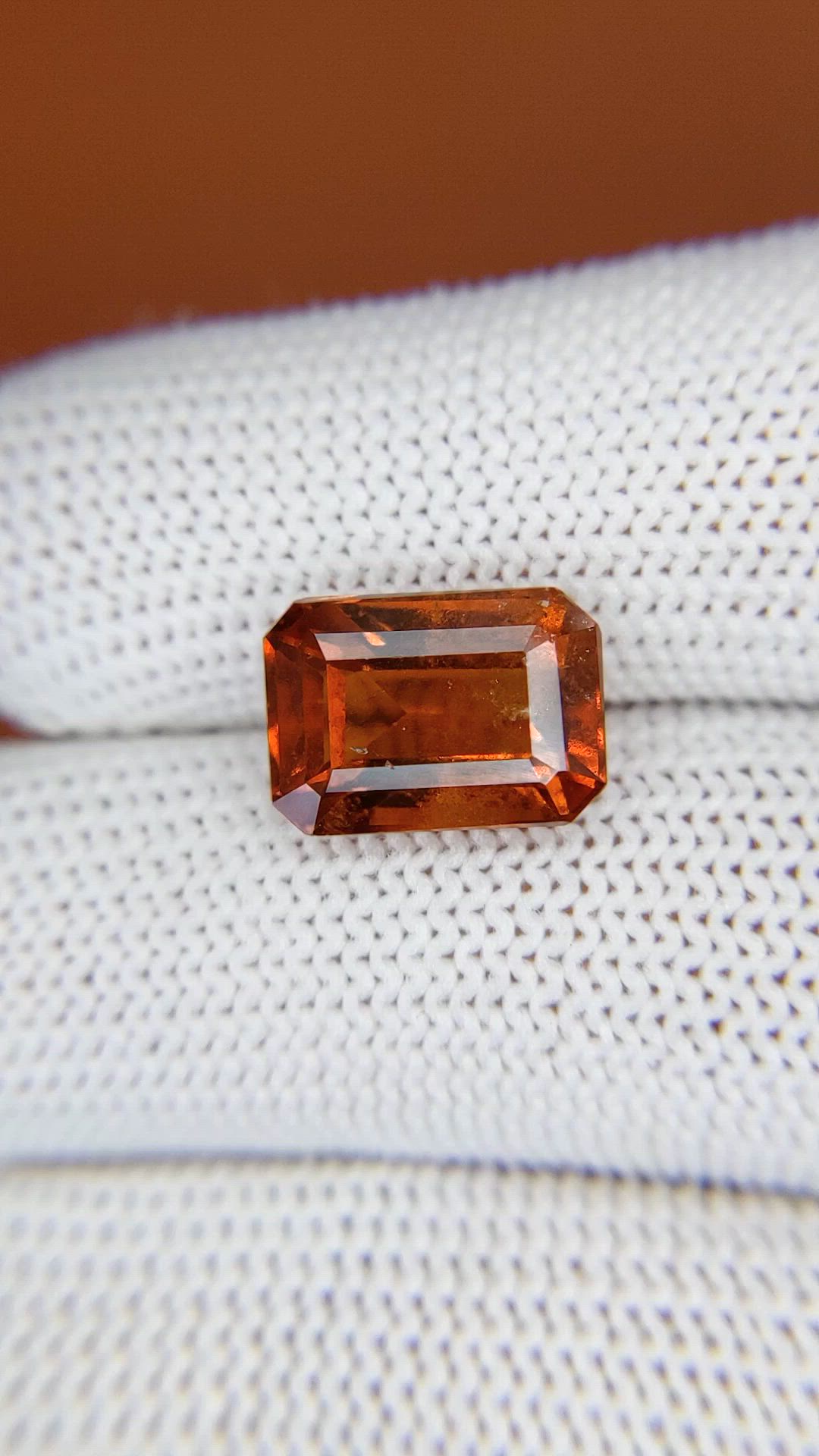5.70 Ct. Orange Hessonite Garnet from Madagascar Size Video
