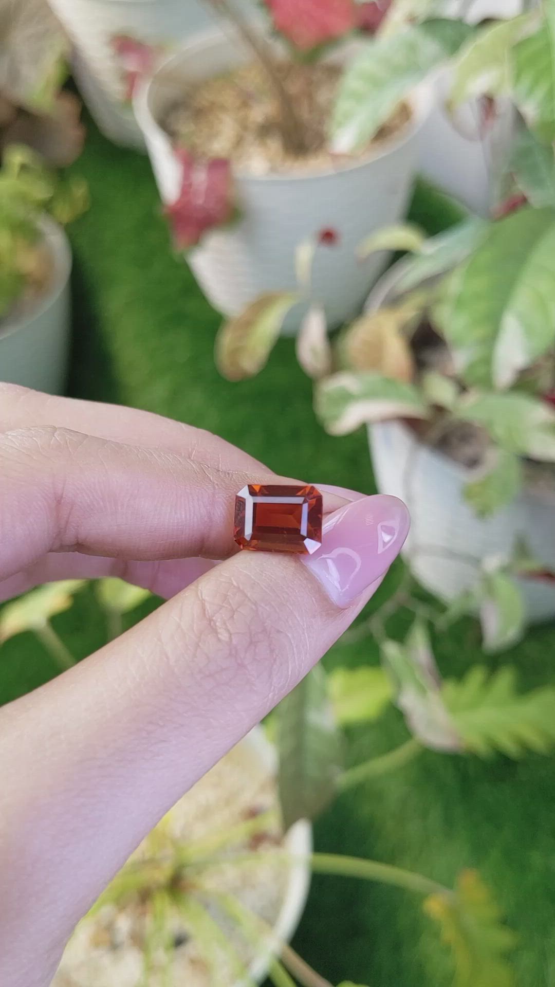 5.70 Ct. Orange Hessonite Garnet from Madagascar Size Video