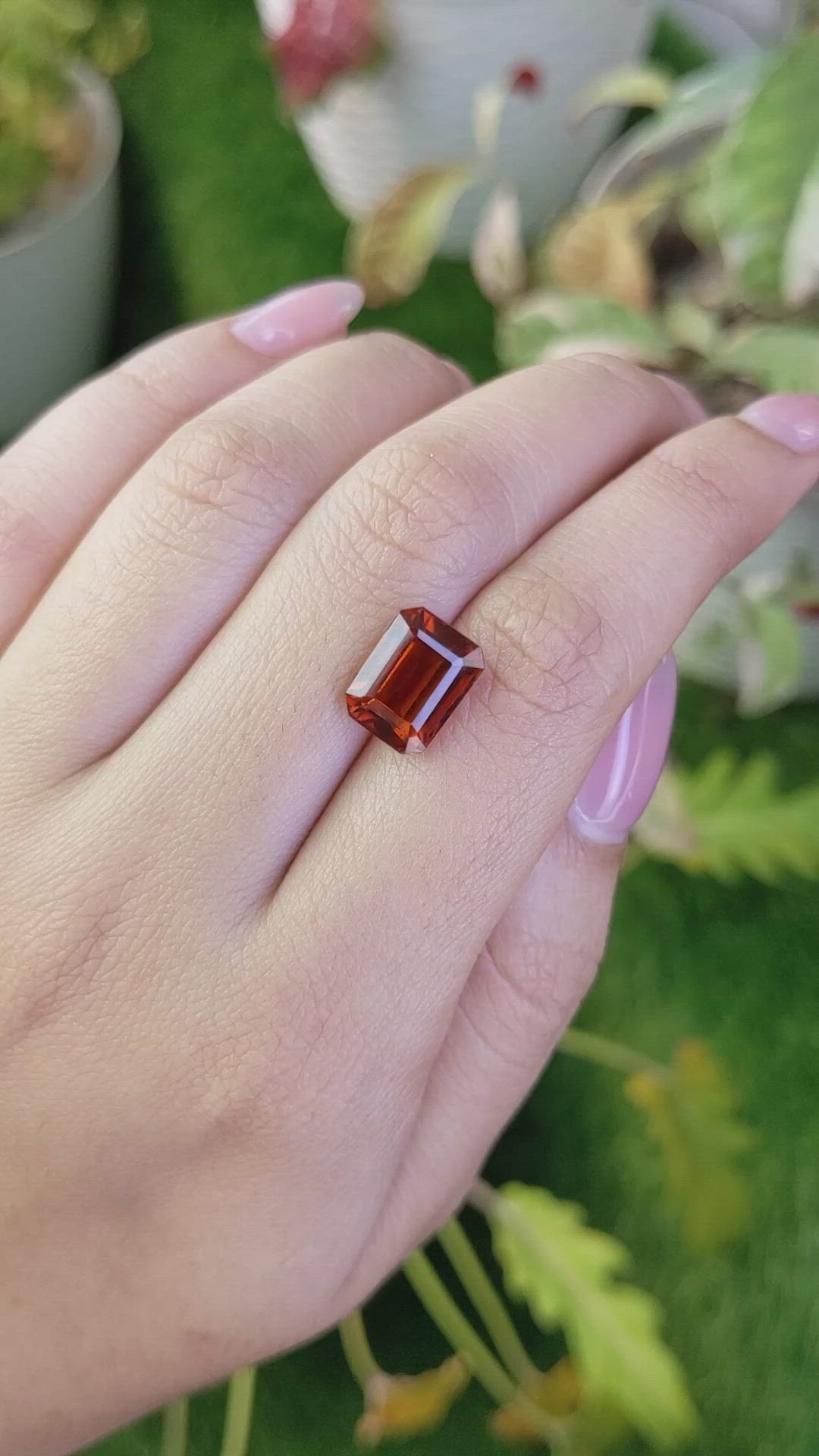 5.70 Ct. Orange Hessonite Garnet from Madagascar Size Video
