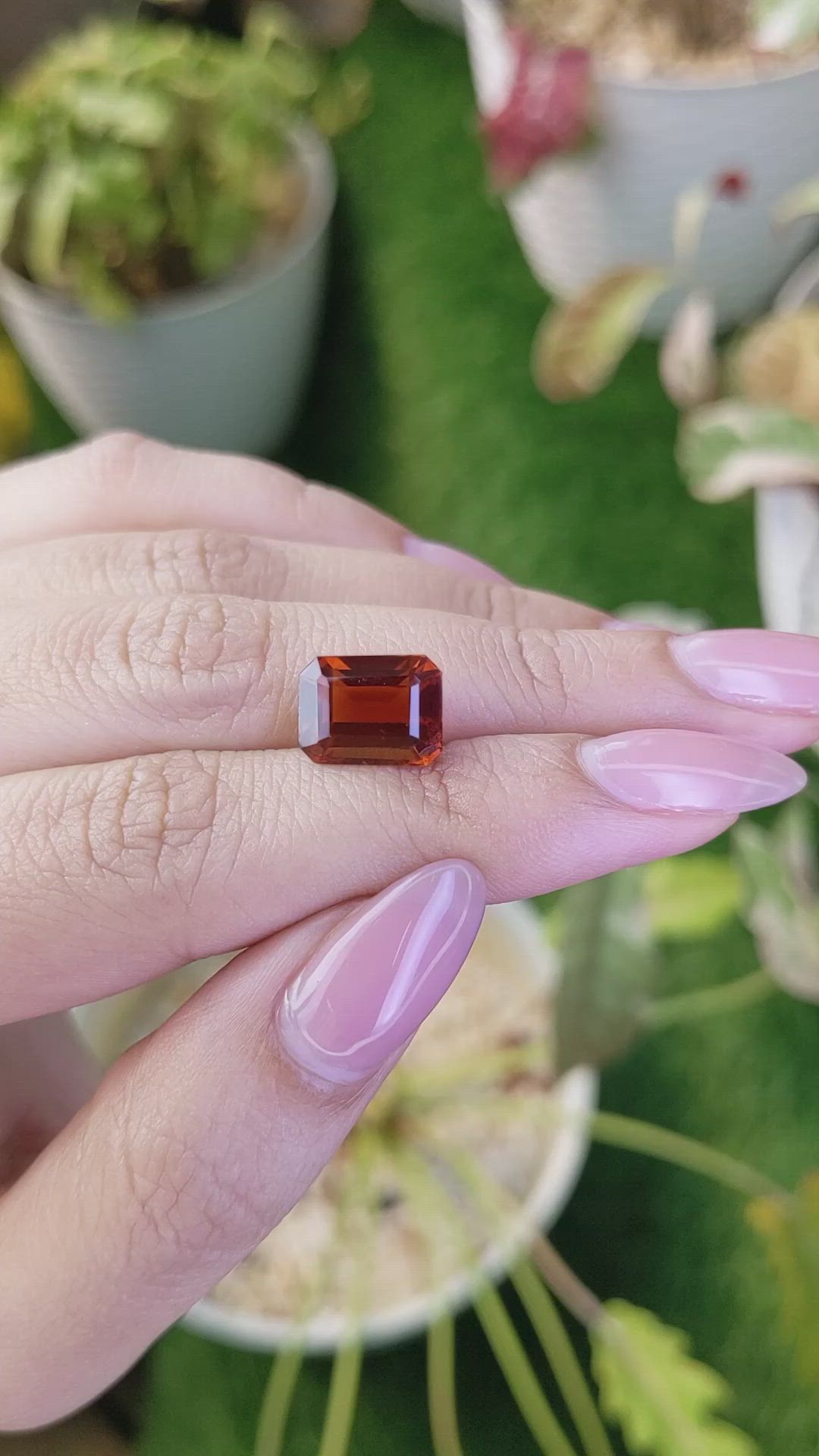 5.70 Ct. Orange Hessonite Garnet from Madagascar Size Video
