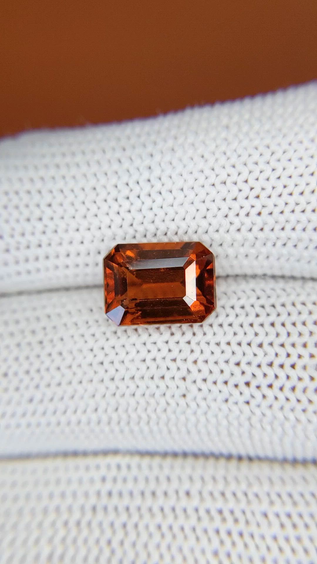4.39 Ct. Reddish Orange Hessonite Garnet from Madagascar Size Video