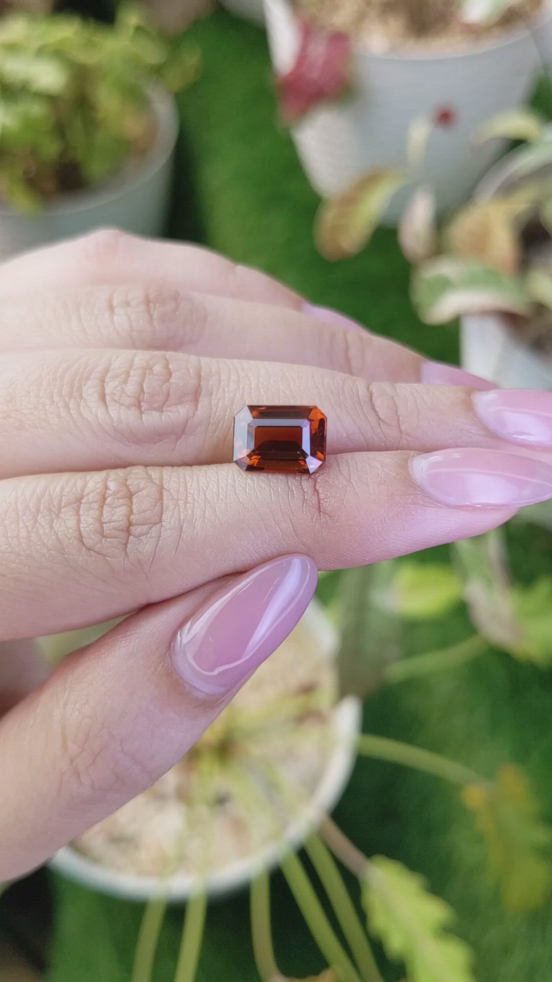 4.39 Ct. Reddish Orange Hessonite Garnet from Madagascar Size Video